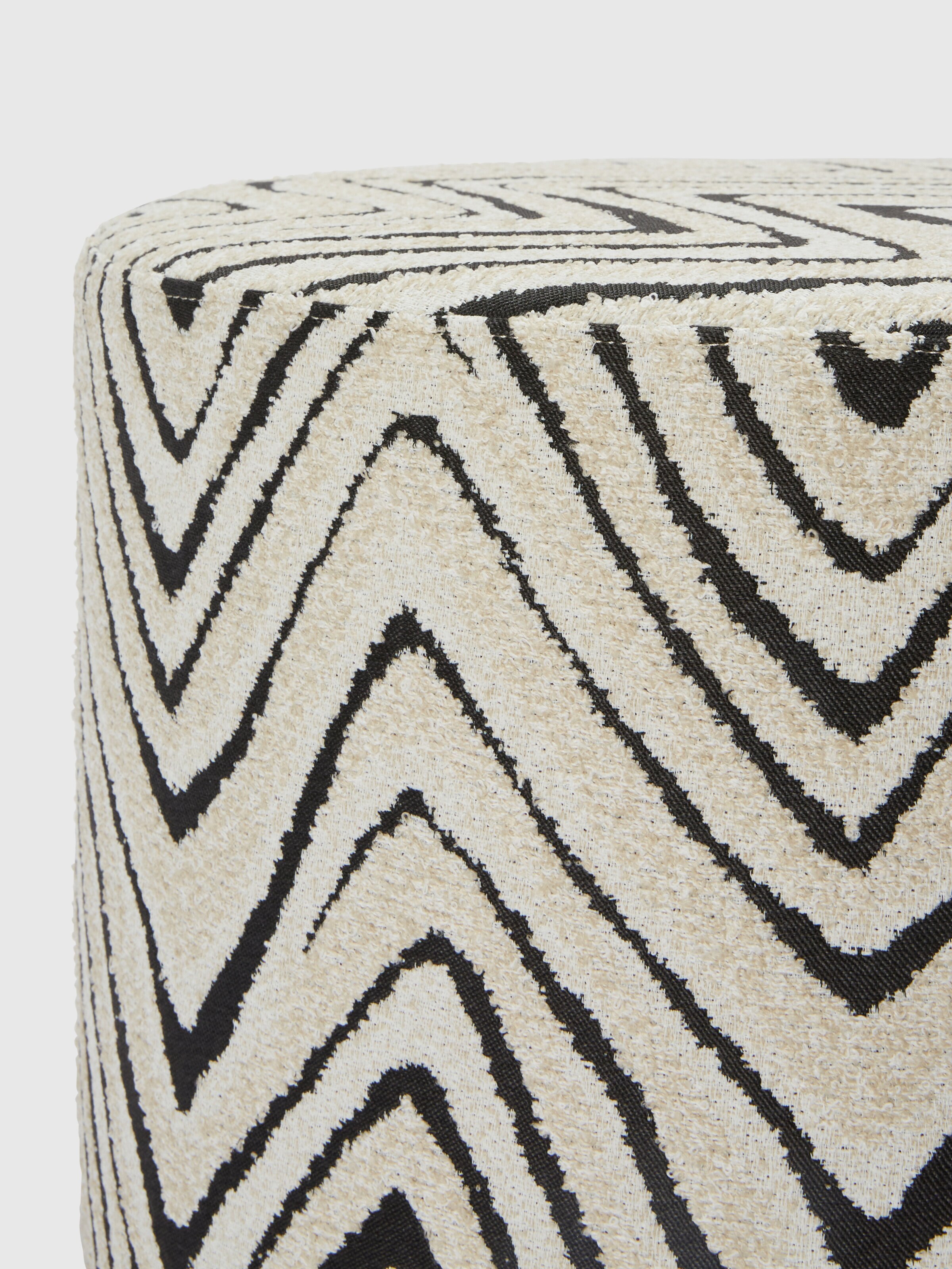 Savana 40x30 cm cylindrical outdoor pouffe, Black & White - 2
