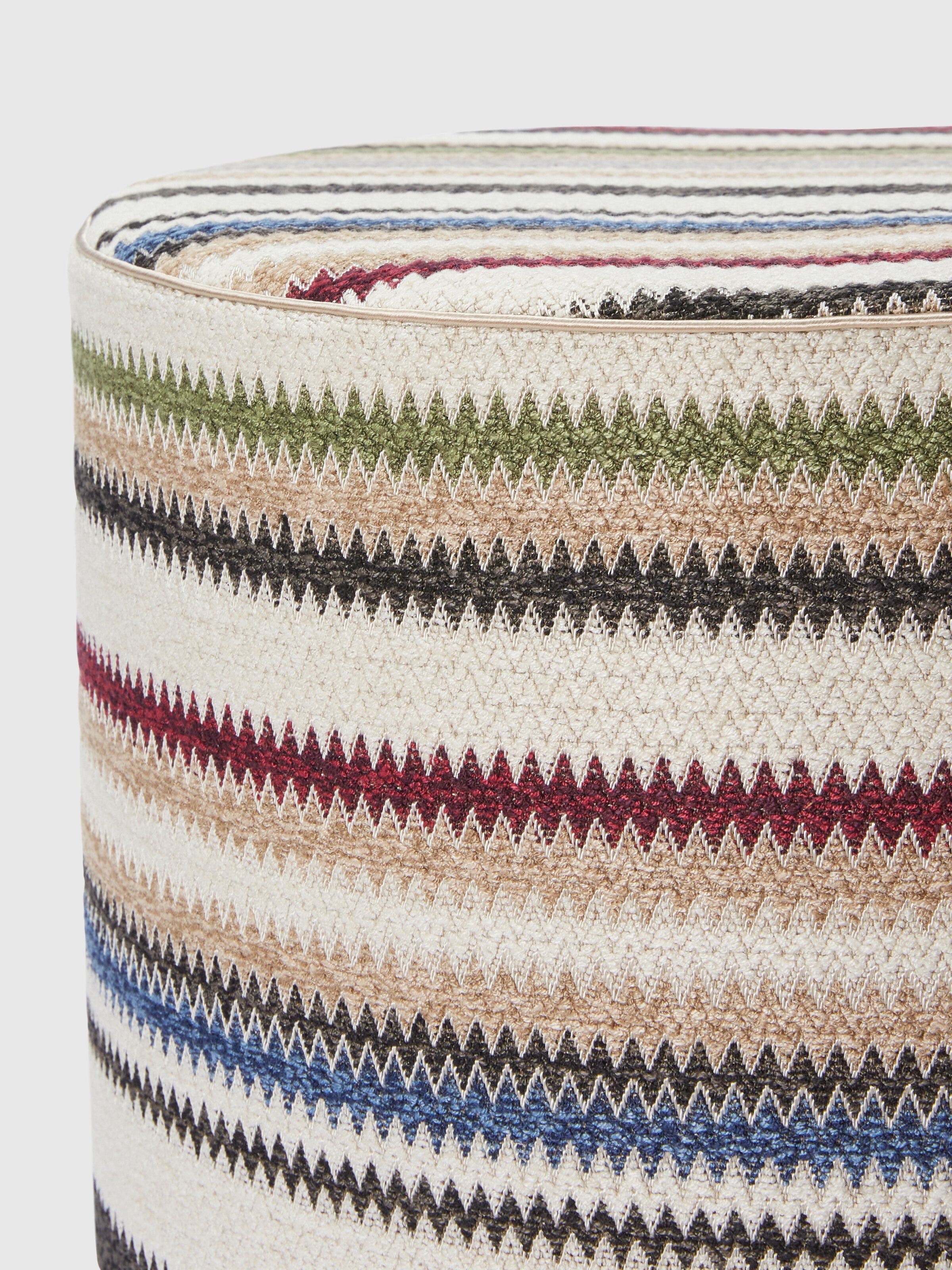 Blurred 40x30 cm cylindrical pouffe, Beige - 2