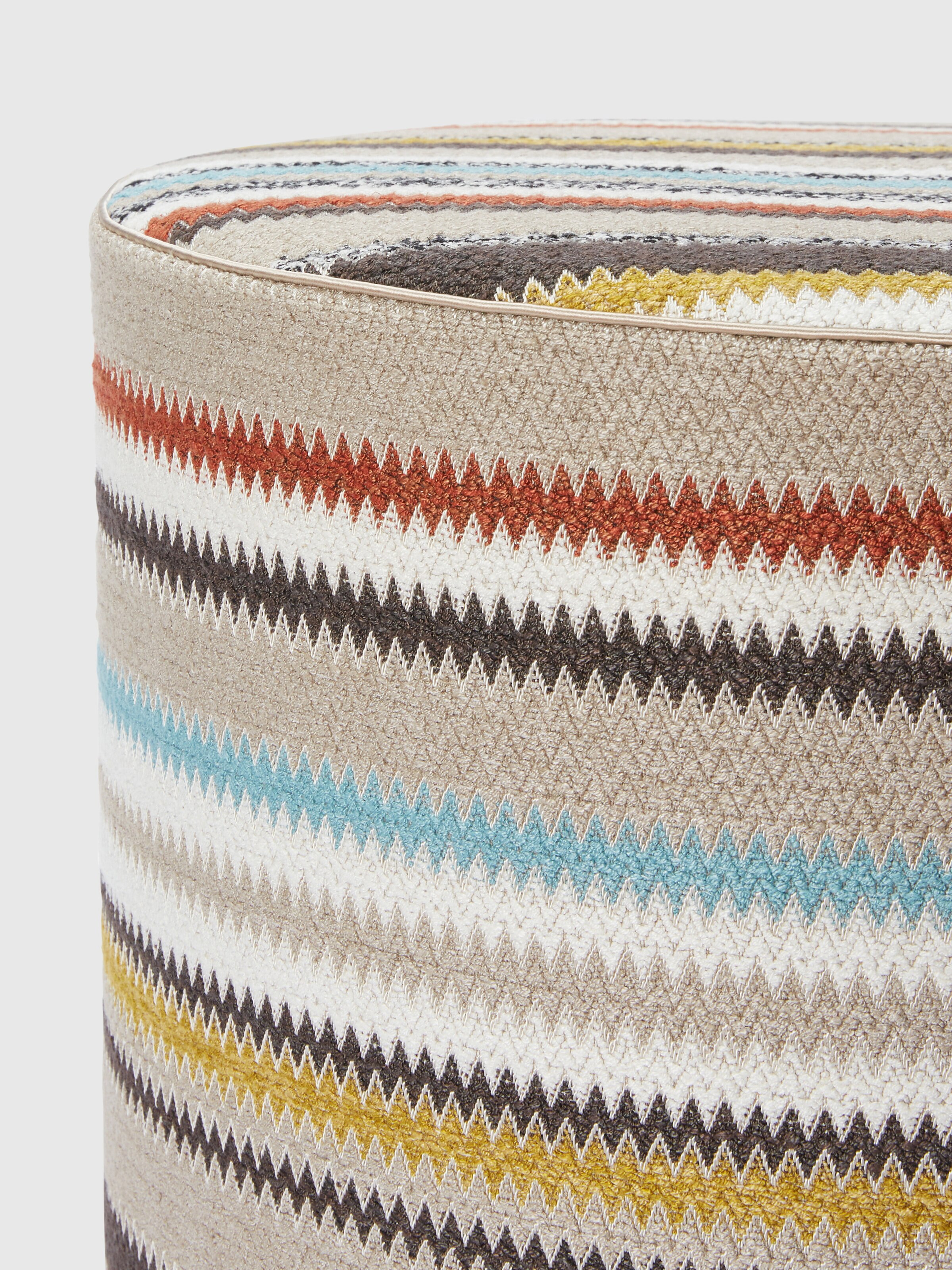 Blurred 40x30 cm cylindrical pouffe, Multicoloured  - 2