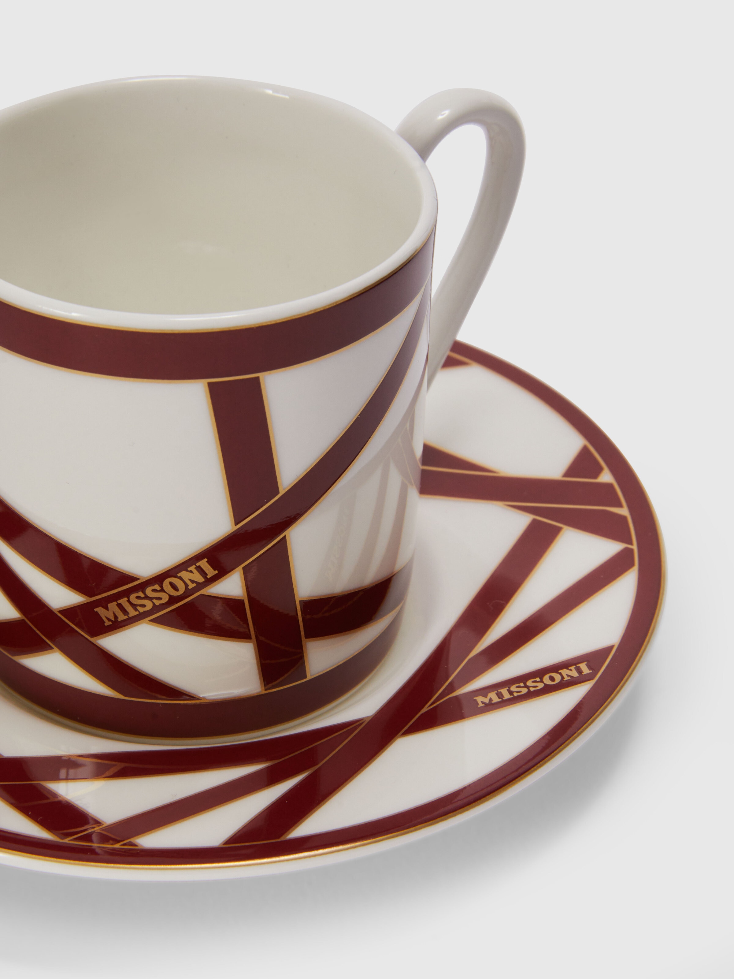 Nastri Set of 2 coffee cups & saucers, BORDEAUX - 3