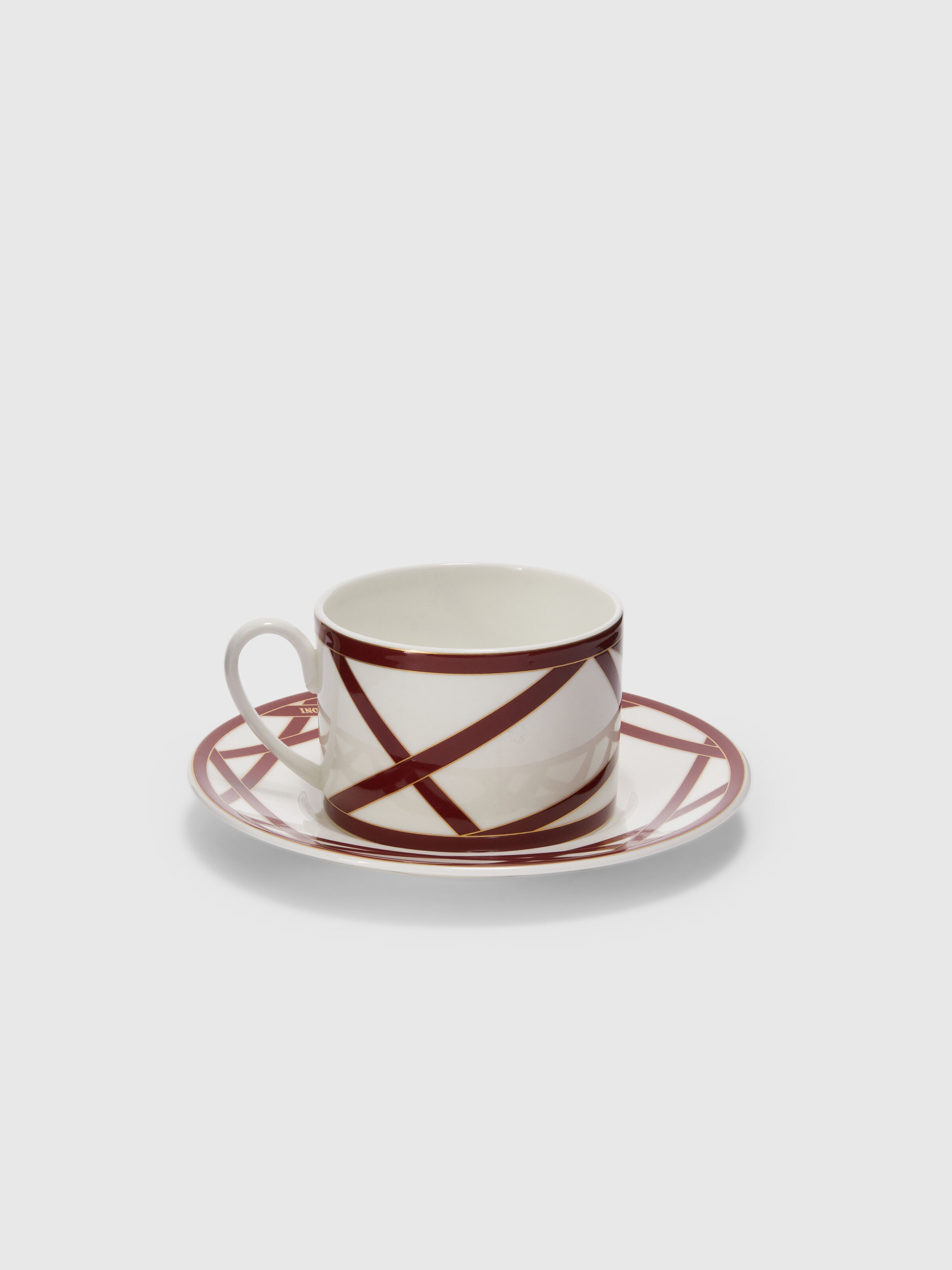 Nastri Set of 2 tea cups & saucers, BORDEAUX - 2