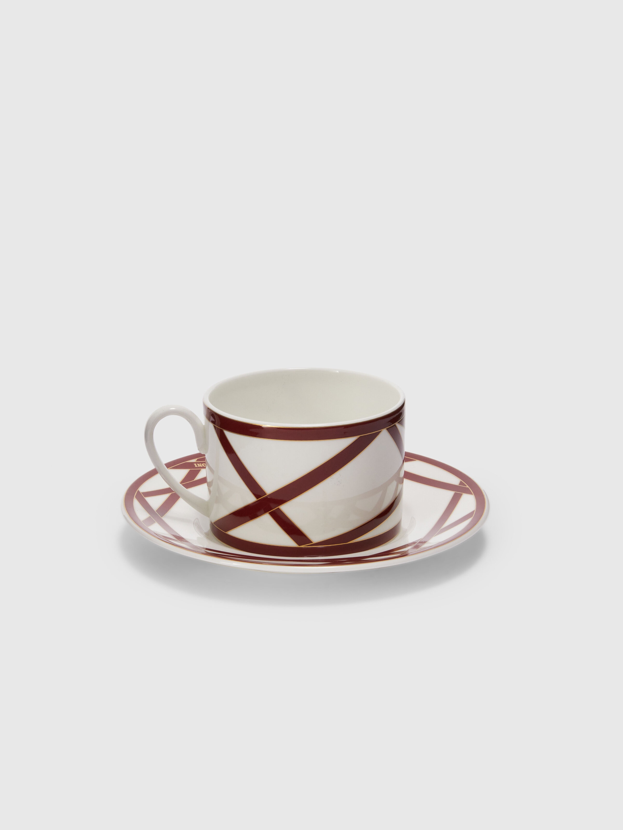 Nastri Set of 6 tea cups & saucers, BORDEAUX - 2