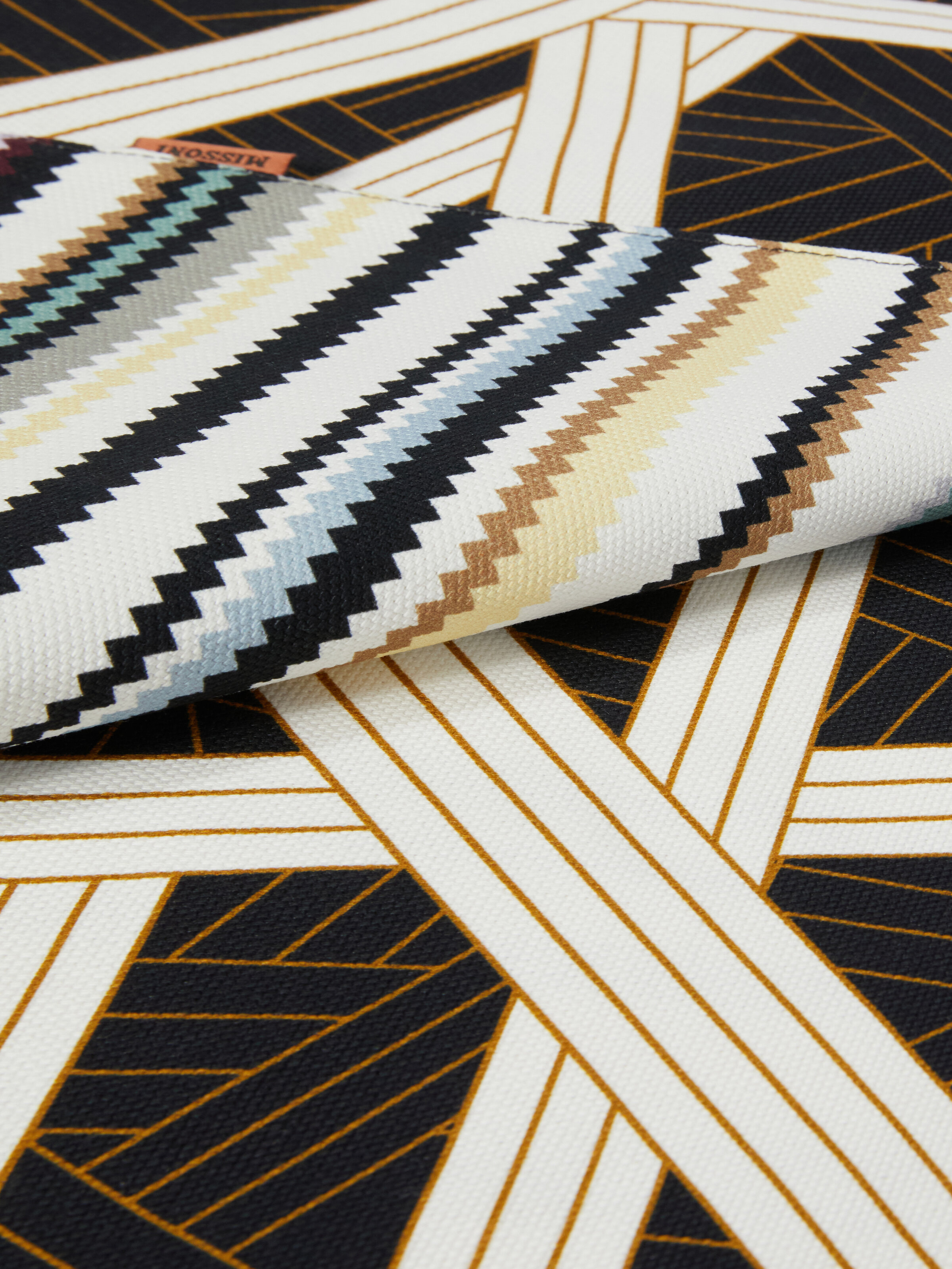 Set of two Nastri and Shangai placemats + two napkins , Black    - 1