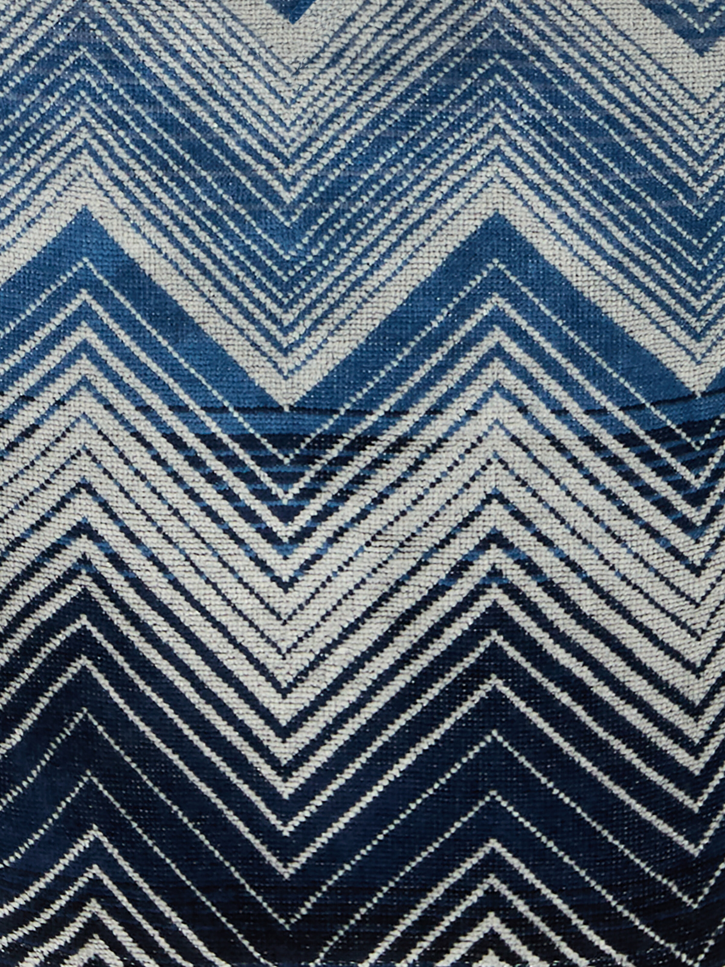 Marea Hooded Bathrobe in cotton terry with chevron pattern Blue&
