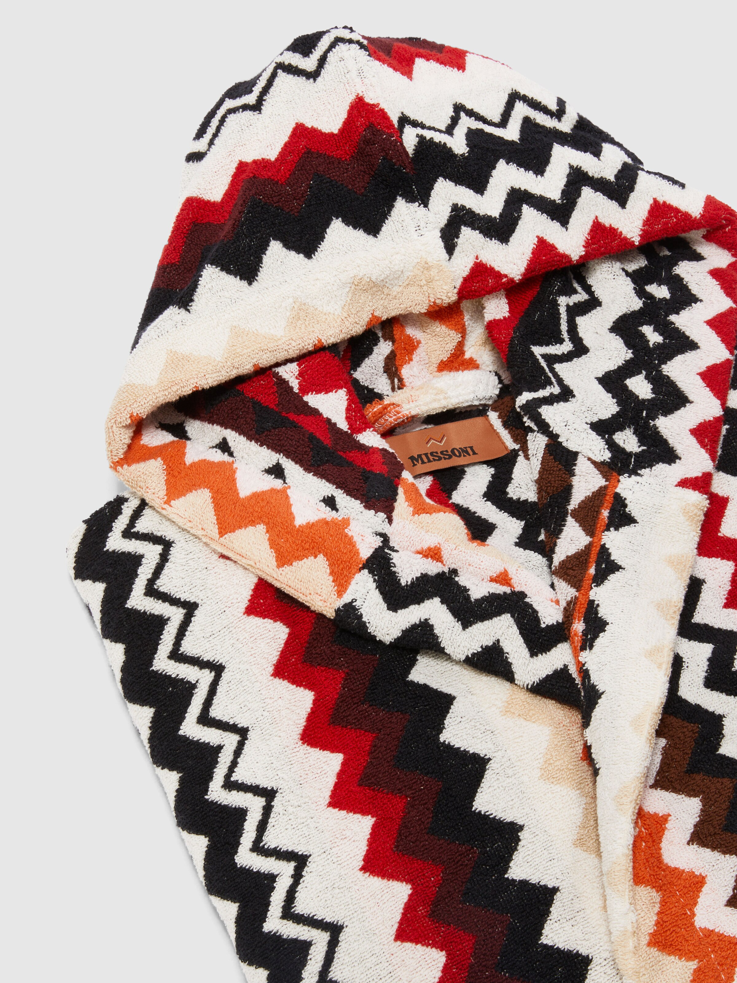 Accappatoio in spugna di cotone Best zig zag, Rosso & Multicolore - 2