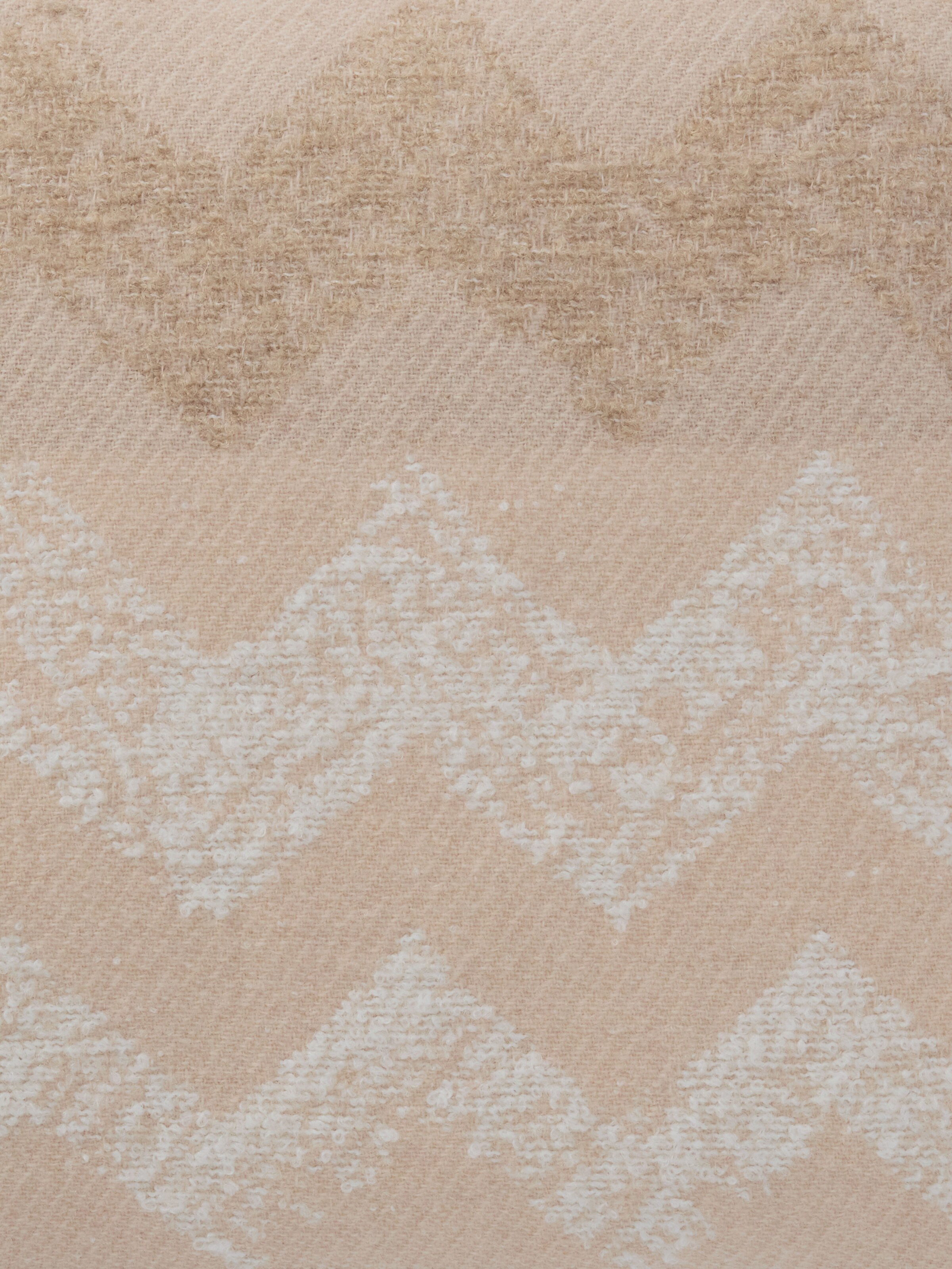 Indoor Cushion Gessetti in wool blend with zig zag pattern 40x40 cm, Beige - 3