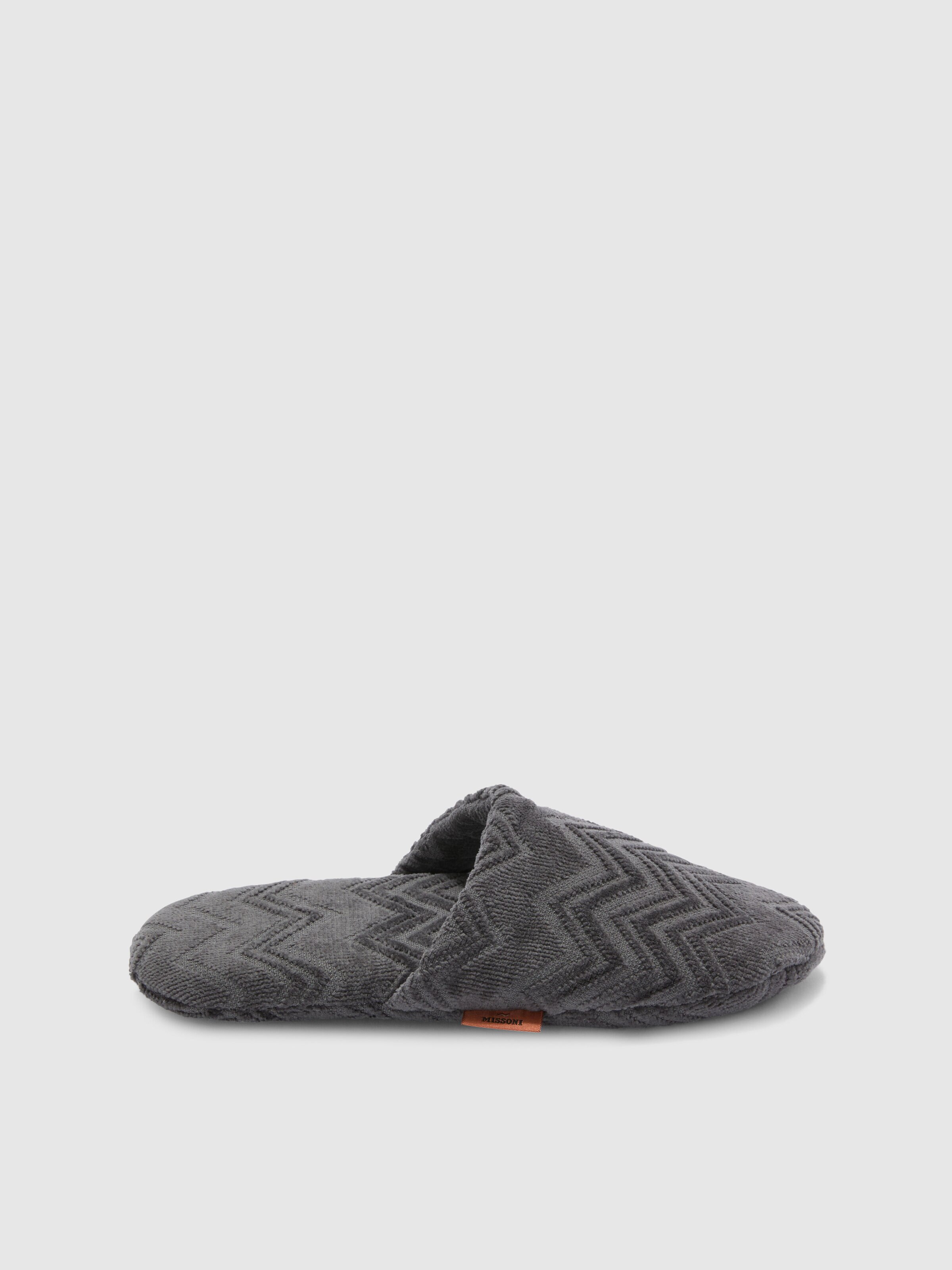 Hausschuhe Chalk aus 100% Baumwolle mit Chevron-Muster, Grau - 0