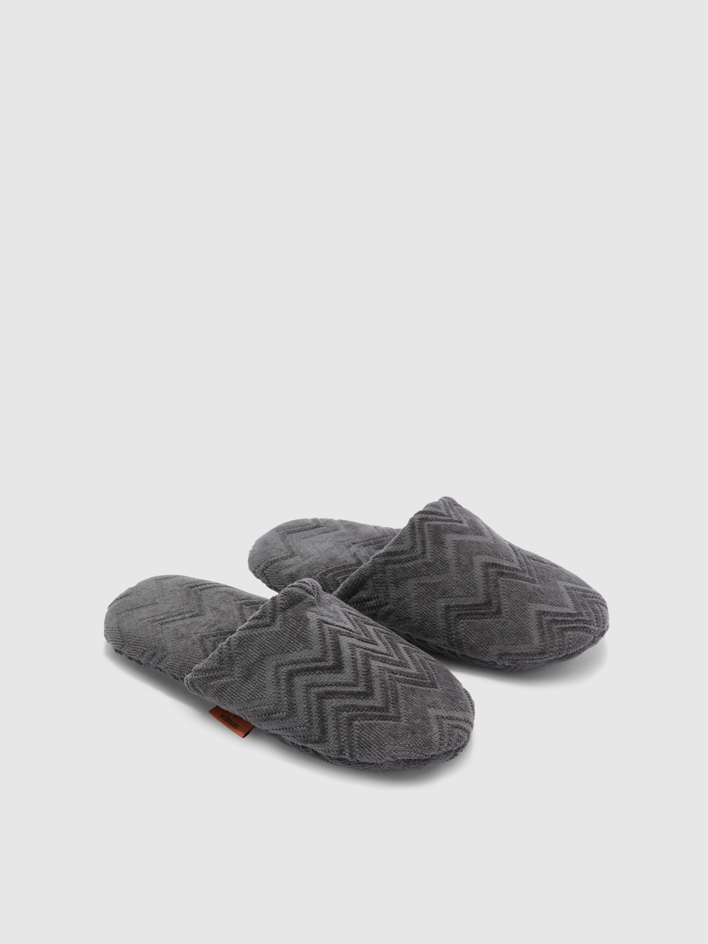 Hausschuhe Chalk aus 100% Baumwolle mit Chevron-Muster, Grau - 1