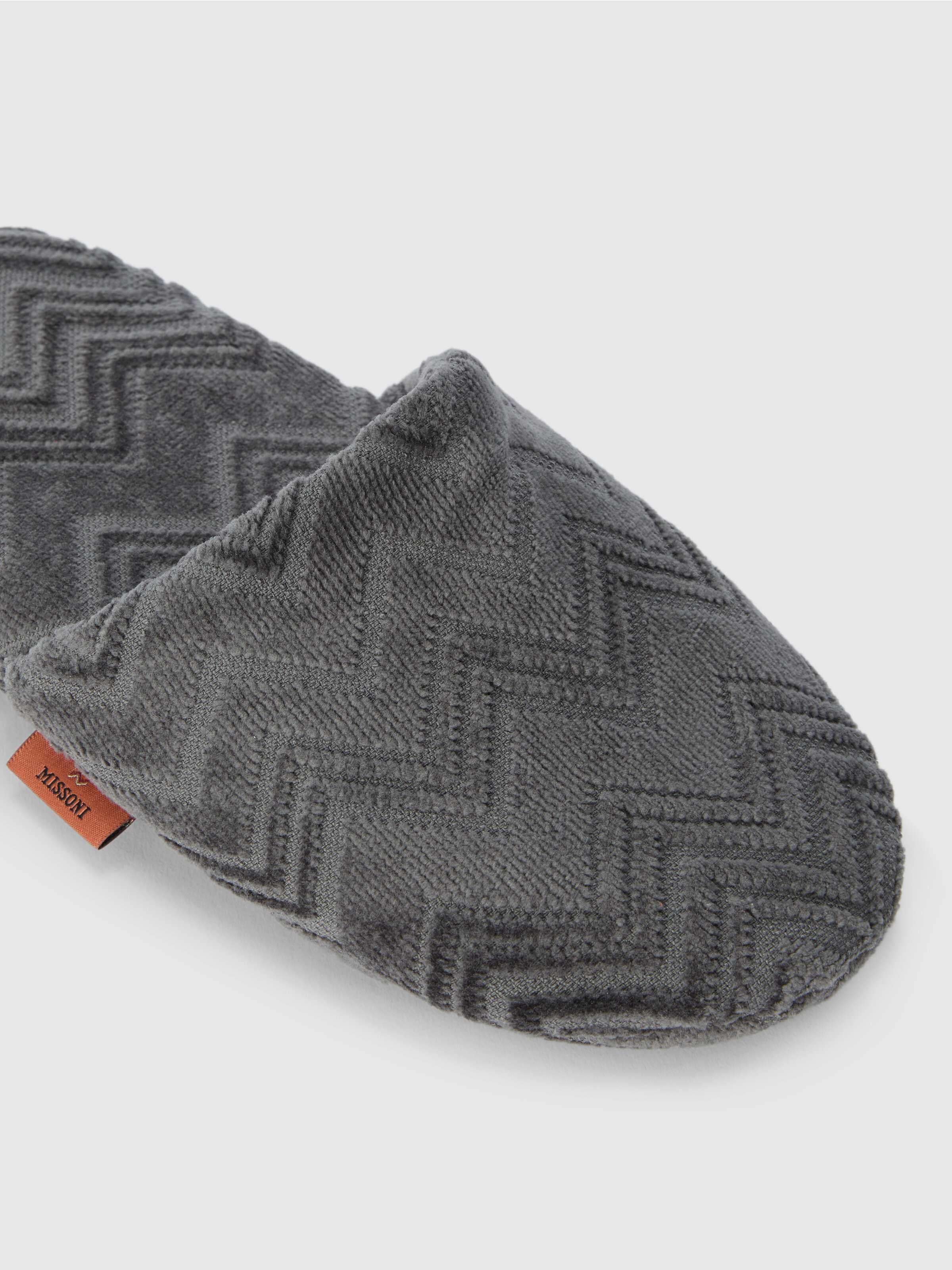 Hausschuhe Chalk aus 100% Baumwolle mit Chevron-Muster, Grau - 2