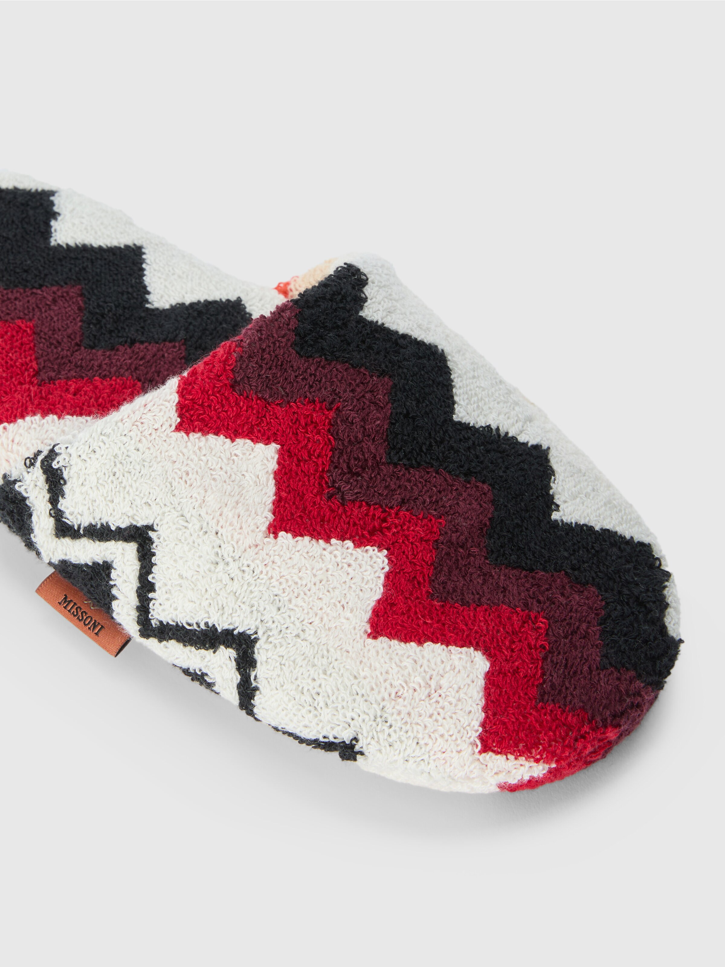 Best cotton terry slippers zig zag, Red & Multicoloured - 2