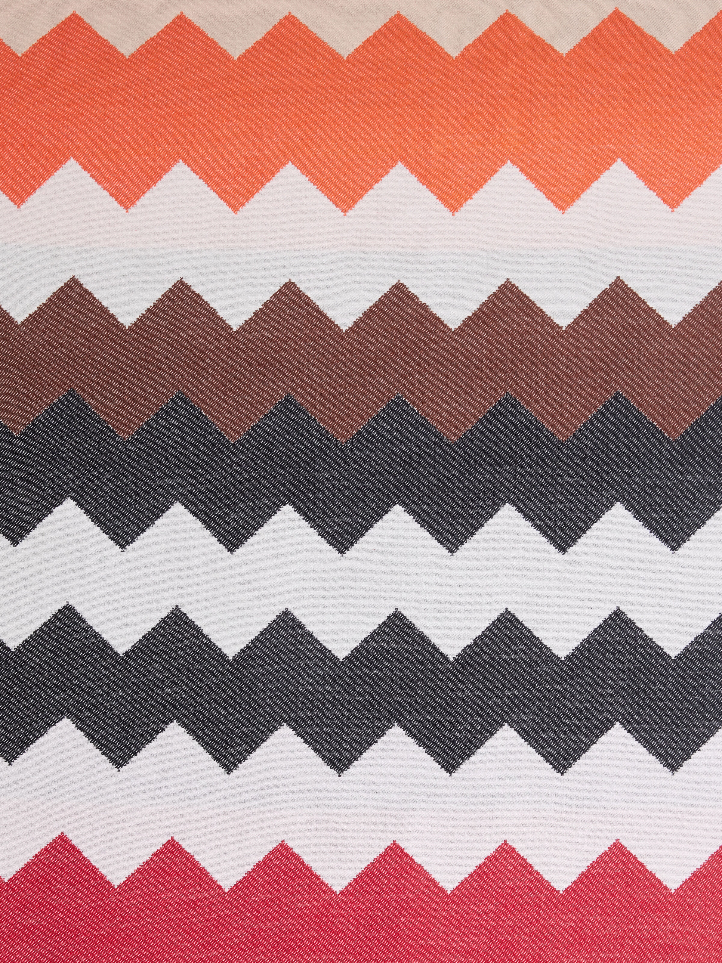 Best fouta bath towel 140x180 cm zig zag in cotton, Red & Multicoloured - 3