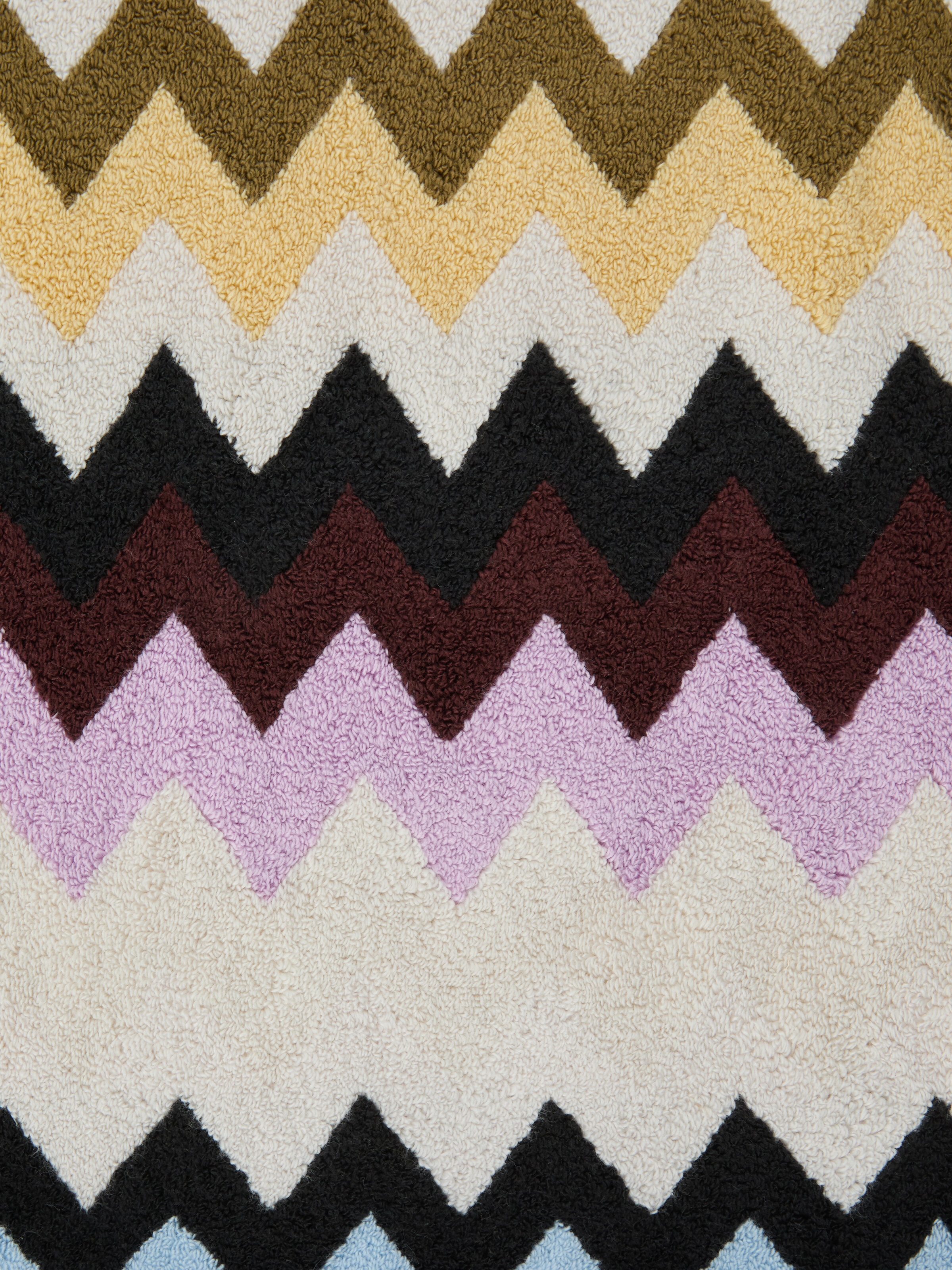 Murrina Bath Mat in 100% cotton with chevron pattern 90x60 cm, Multicoloured  - 3