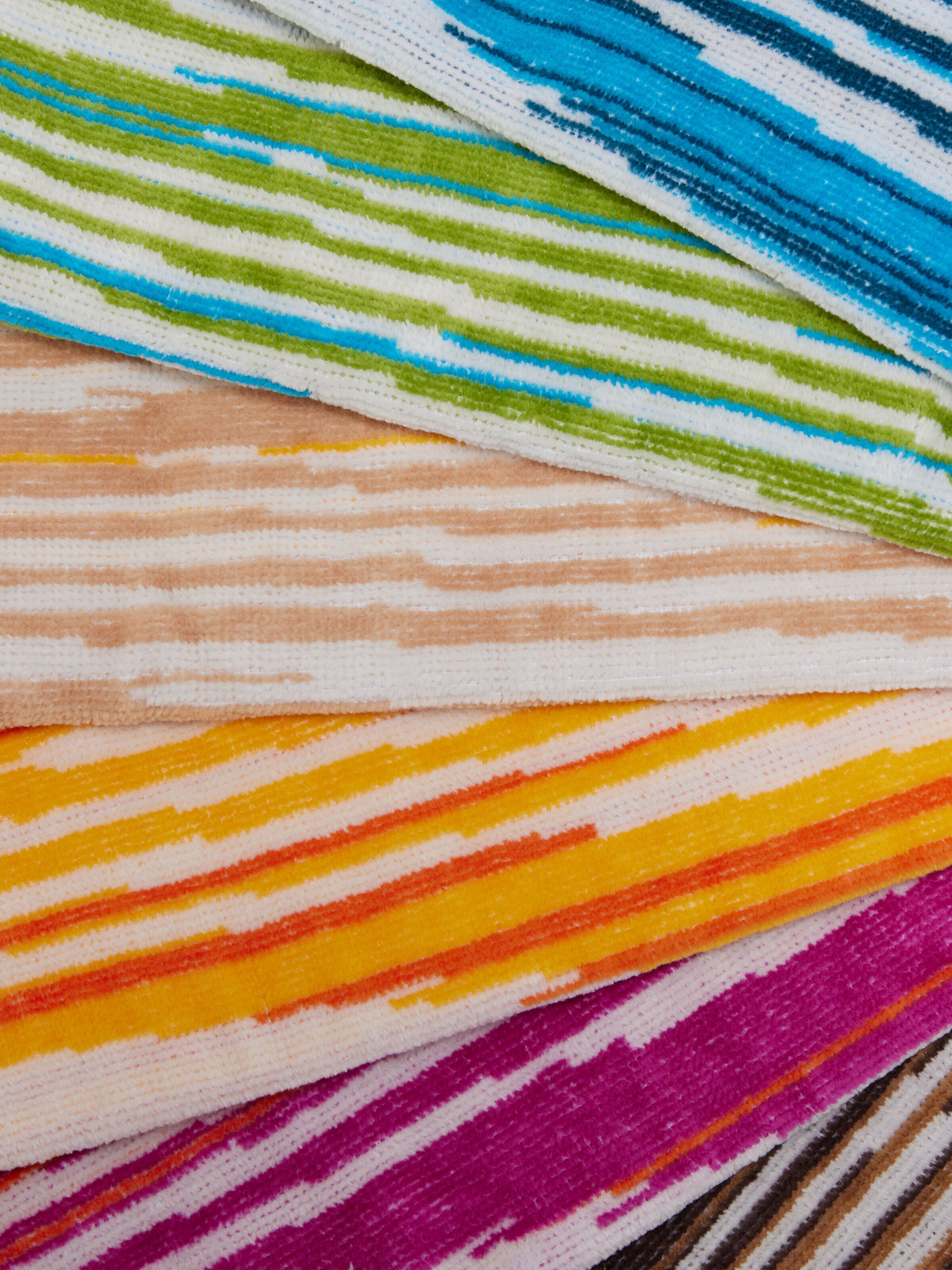 Fiammetta Washcloths Box of 6 30x30 cm with zig zag pattern, Multicoloured  - 1