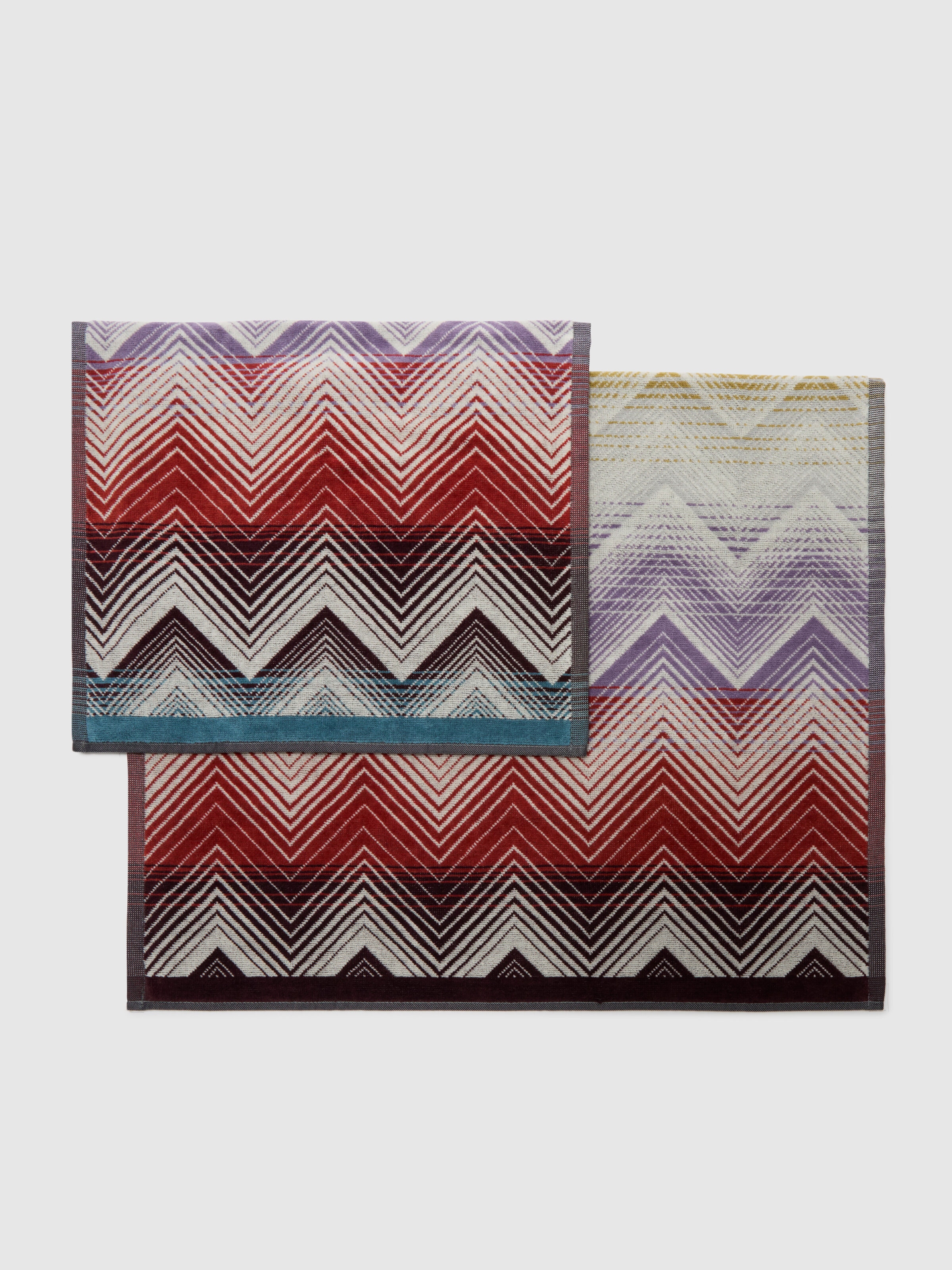 Marea 2-piece Bath Set 100% cotton with zig zag pattern, Multicoloured  - 1