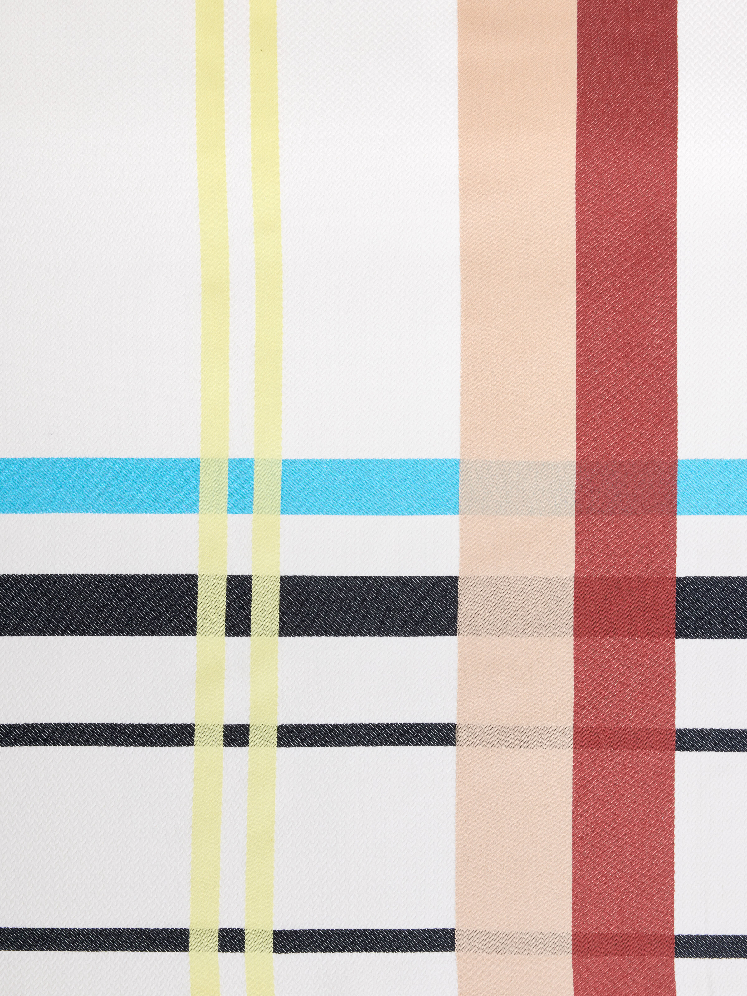 Fouta beach towel with tartan pattern and fringes 140x180 cm, Multicoloured  - 3