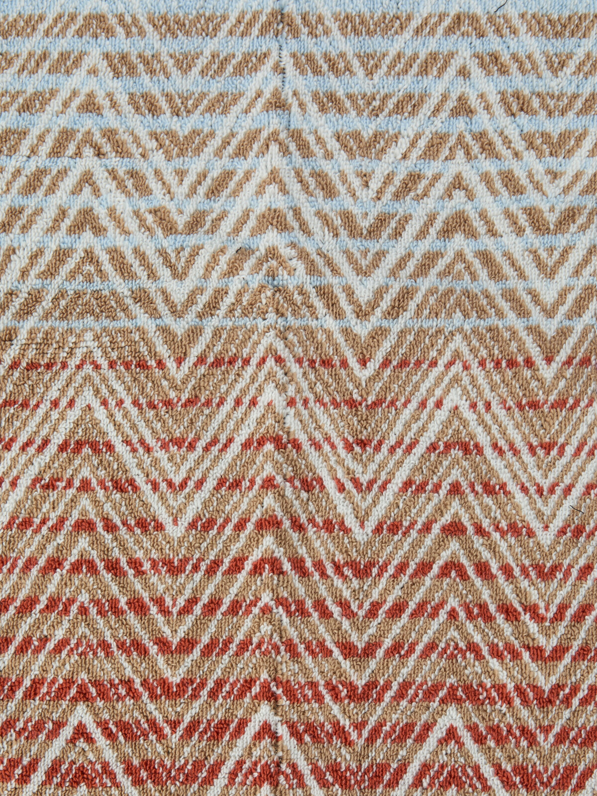 Stone 2-piece Bath Set 100% cotton with chevron pattern, Red & Multicoloured - 3