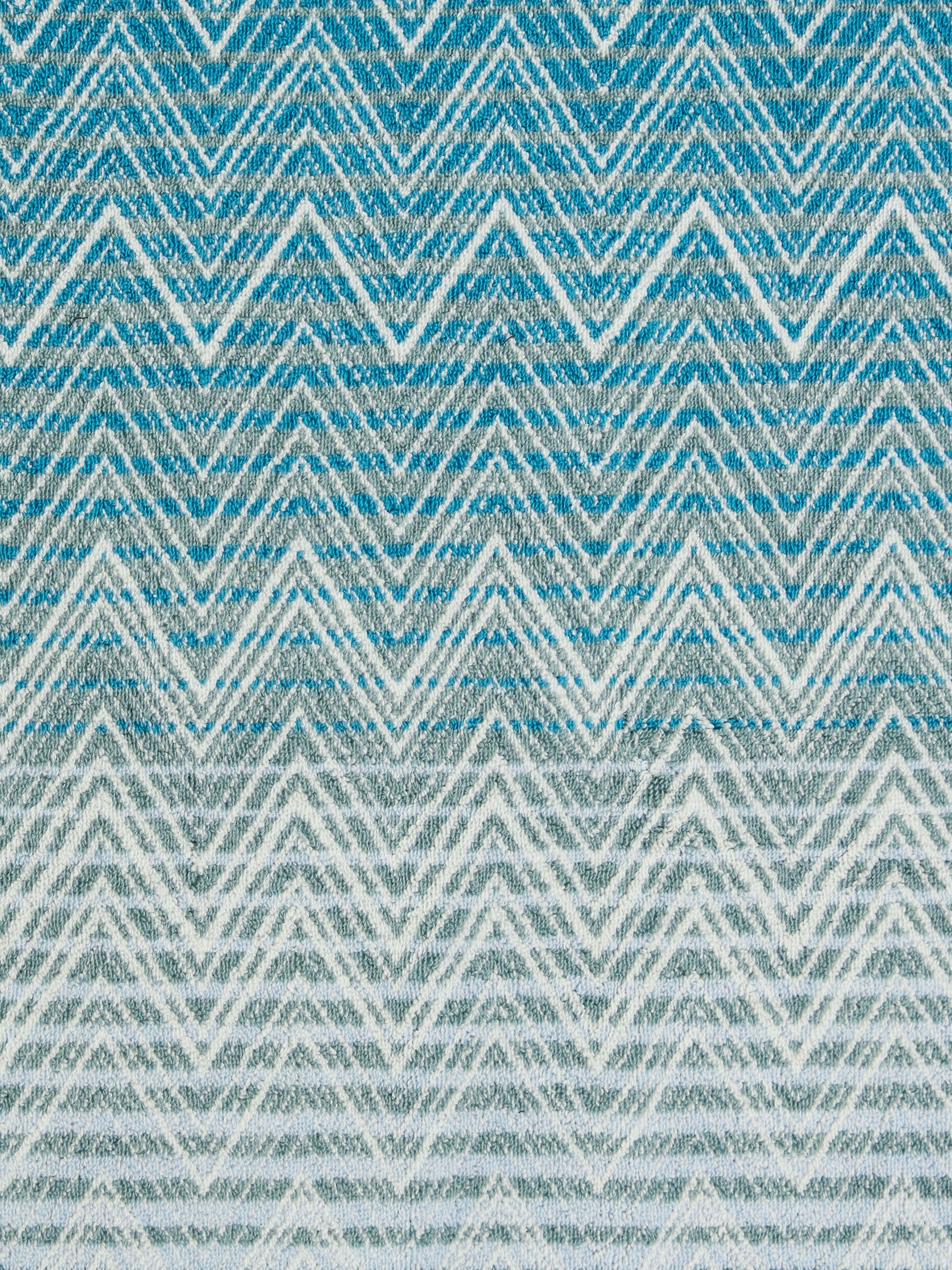 Juego de baño de dos piezas Stone 100% algodón con diseño Chevron, Azul Oscuro & Multicolor  - 3