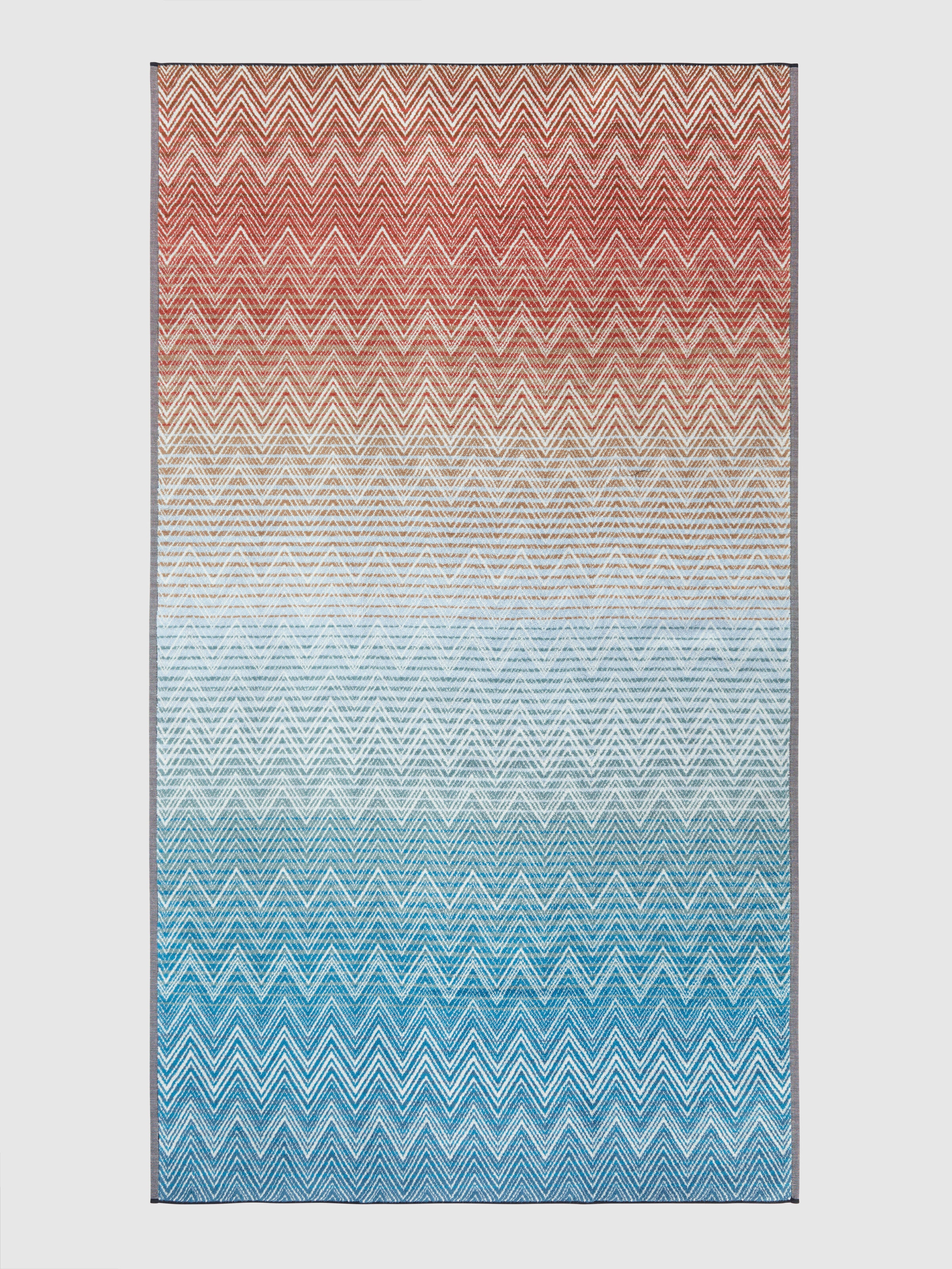 Stone Beach Towel 100% cotton 180x100 cm with chevron and horizontal stripes pattern, Multicoloured  - 1