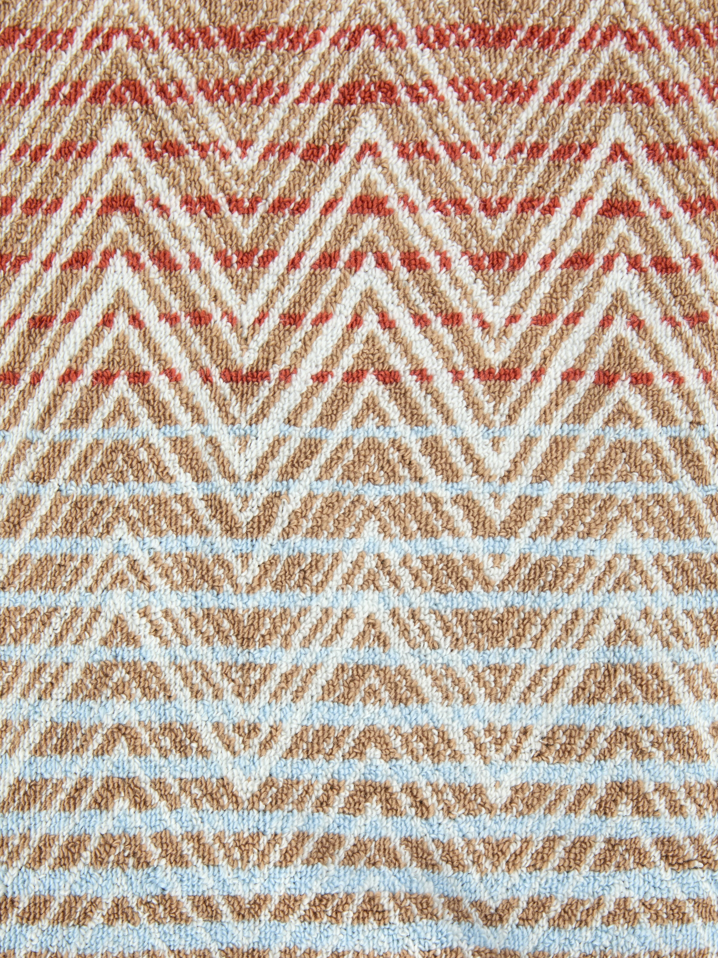 Stone Beach Towel 100% cotton 180x100 cm with chevron and horizontal stripes pattern, Multicoloured  - 3