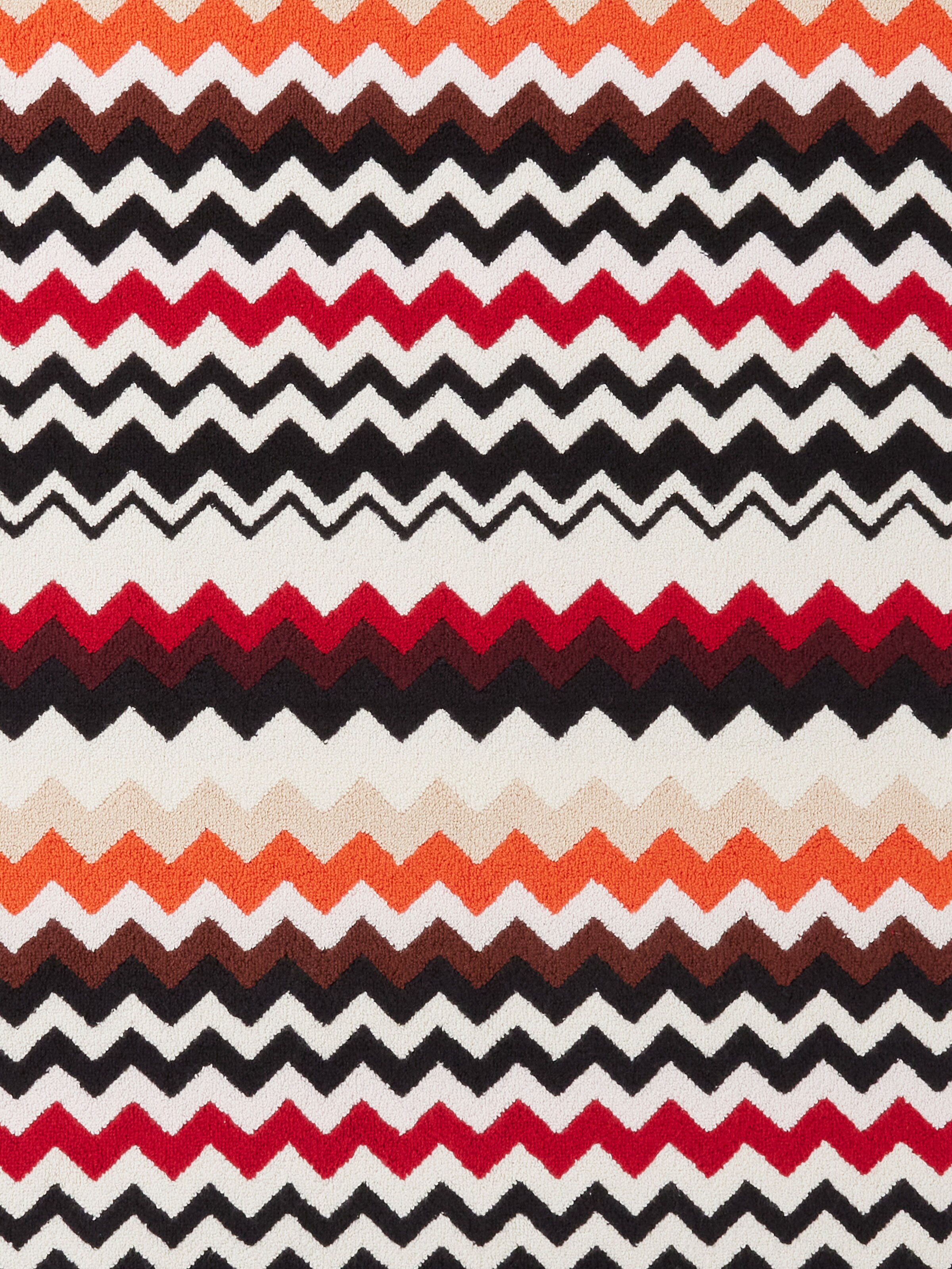 Tapis de bain en 100% coton avec motif chevron, Rouge & Multicolore - 3