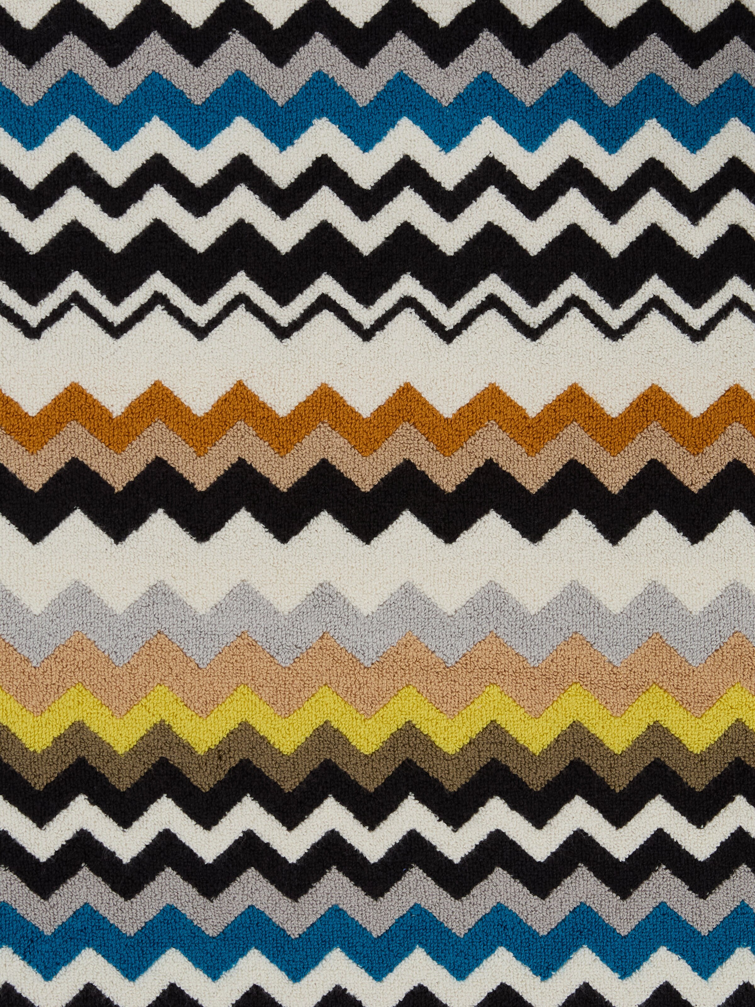 Tappetino da bagno in 100% cotone con motivo chevron, Nero  Multicolore  - 3