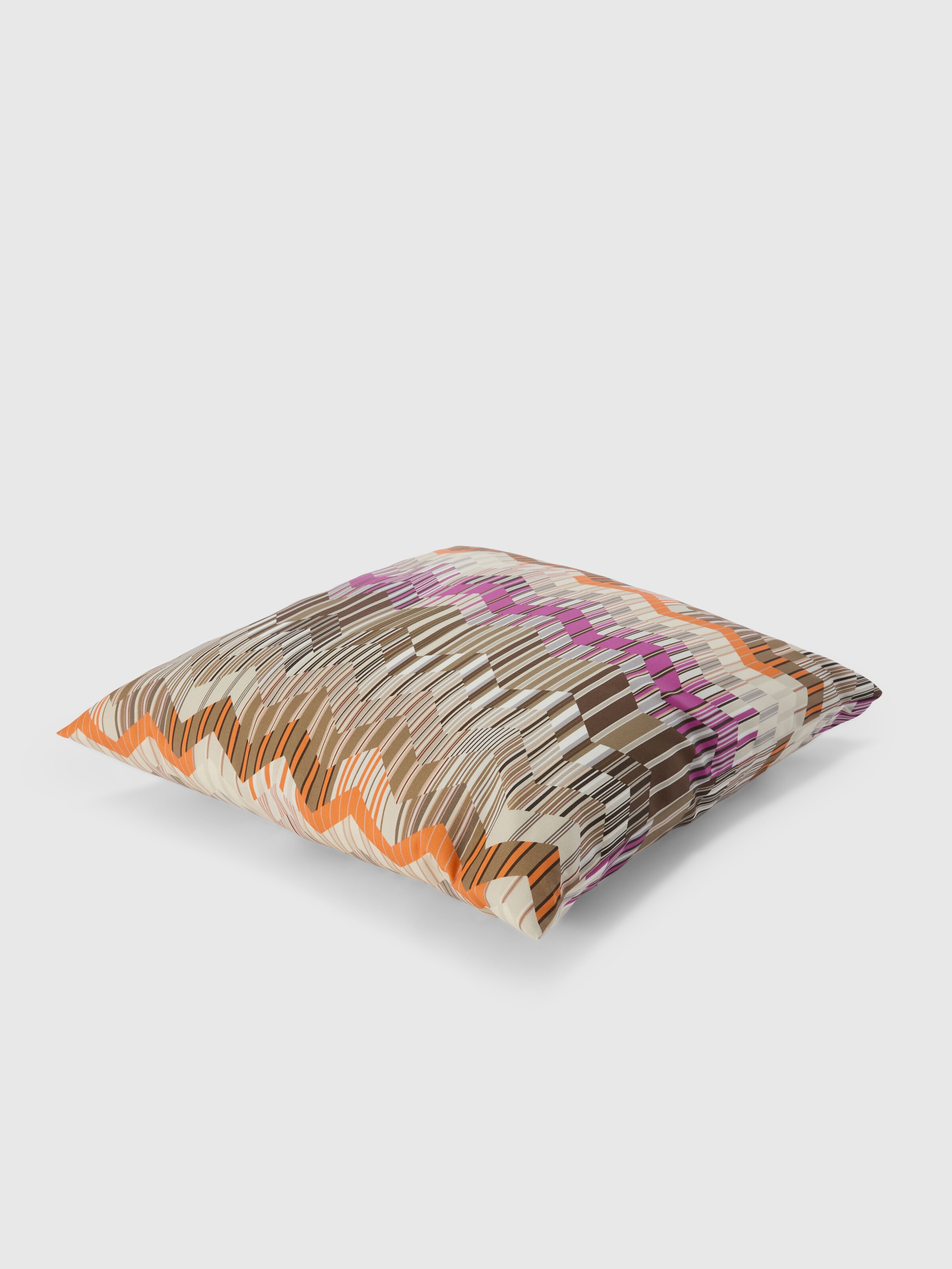 Costiera Outdoor Cushion 60x60 cm with zig zag pattern, Orange Multicoloured  - 1