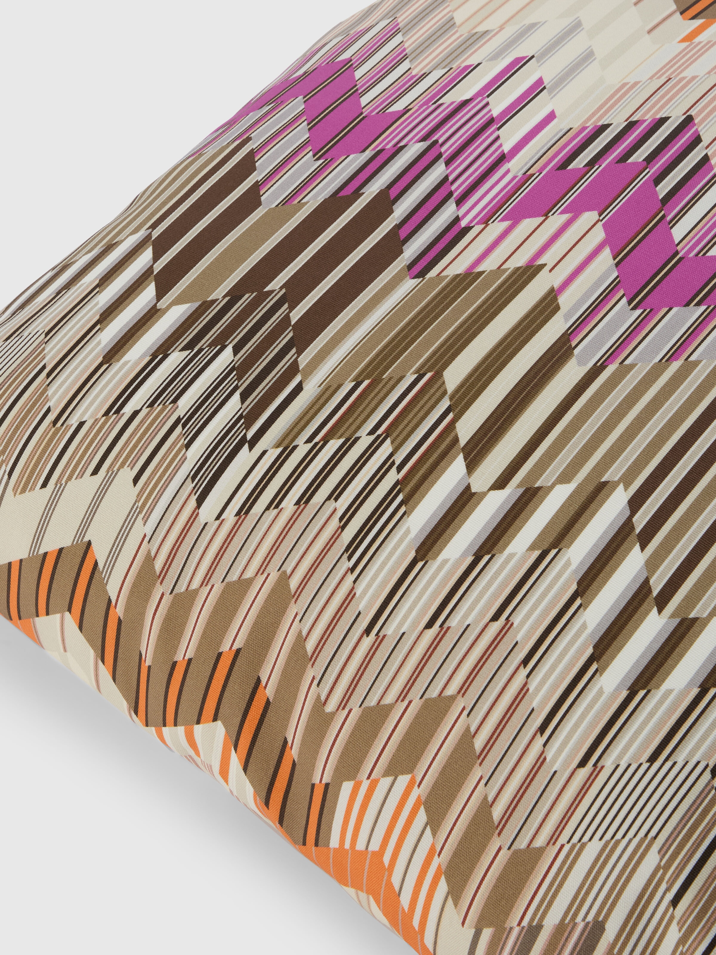Costiera Outdoor Cushion 60x60 cm with zig zag pattern, Orange Multicoloured  - 2