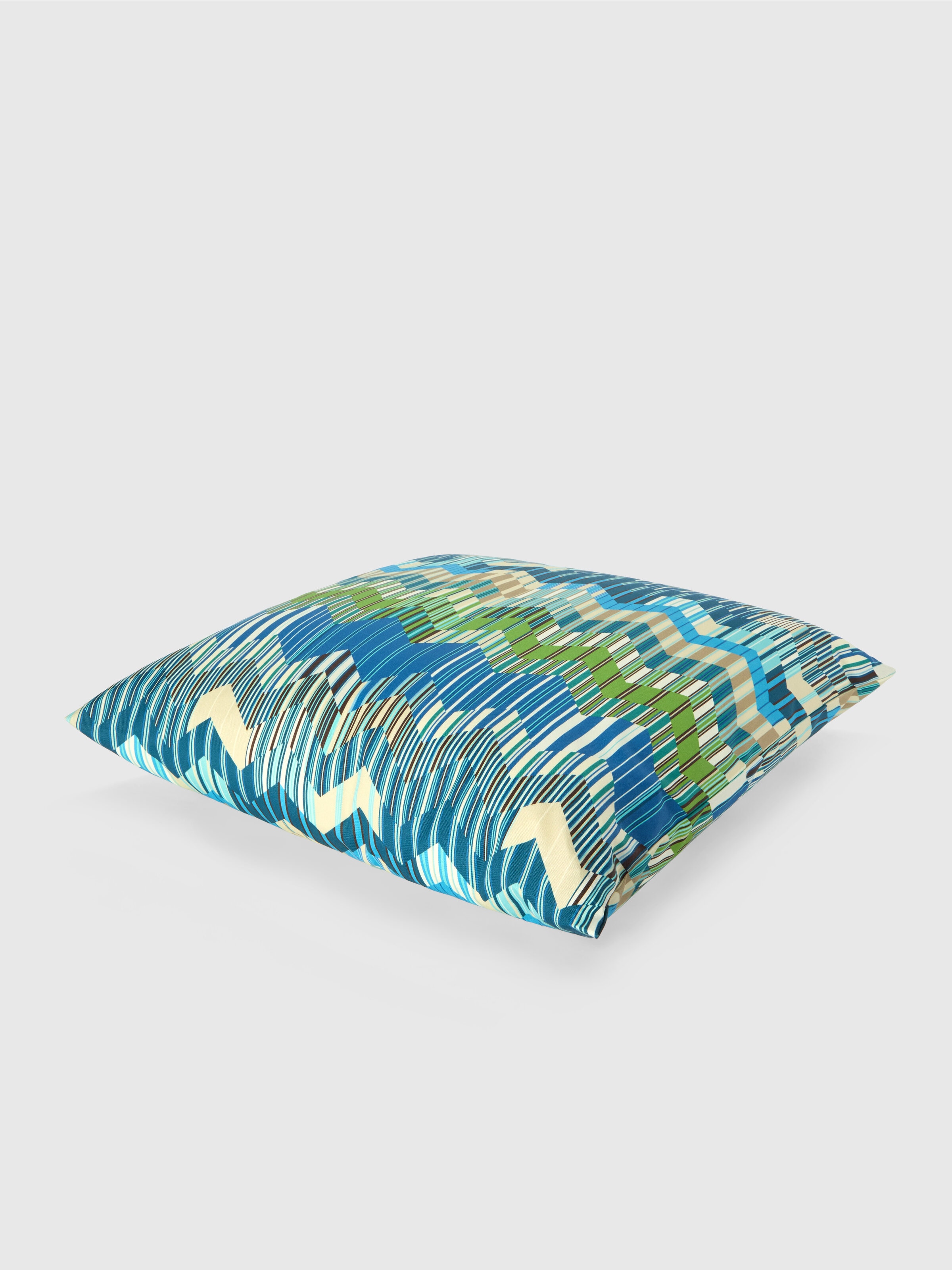 Cojín de exterior Costiera 60x60 cm con diseño zig zag, Azul Oscuro & Multicolor  - 1