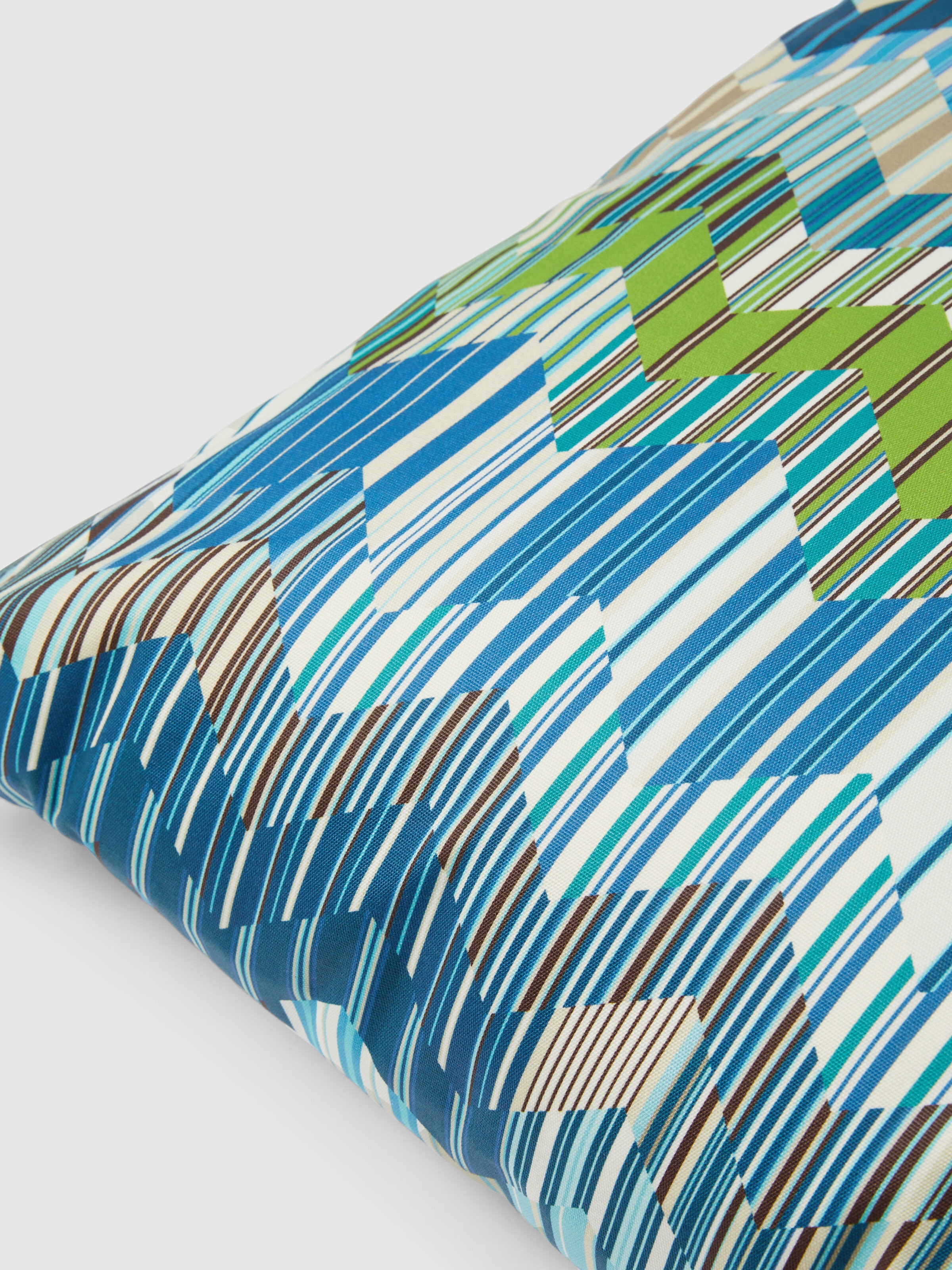 Cojín de exterior Costiera 60x60 cm con diseño zig zag, Azul Oscuro & Multicolor  - 2