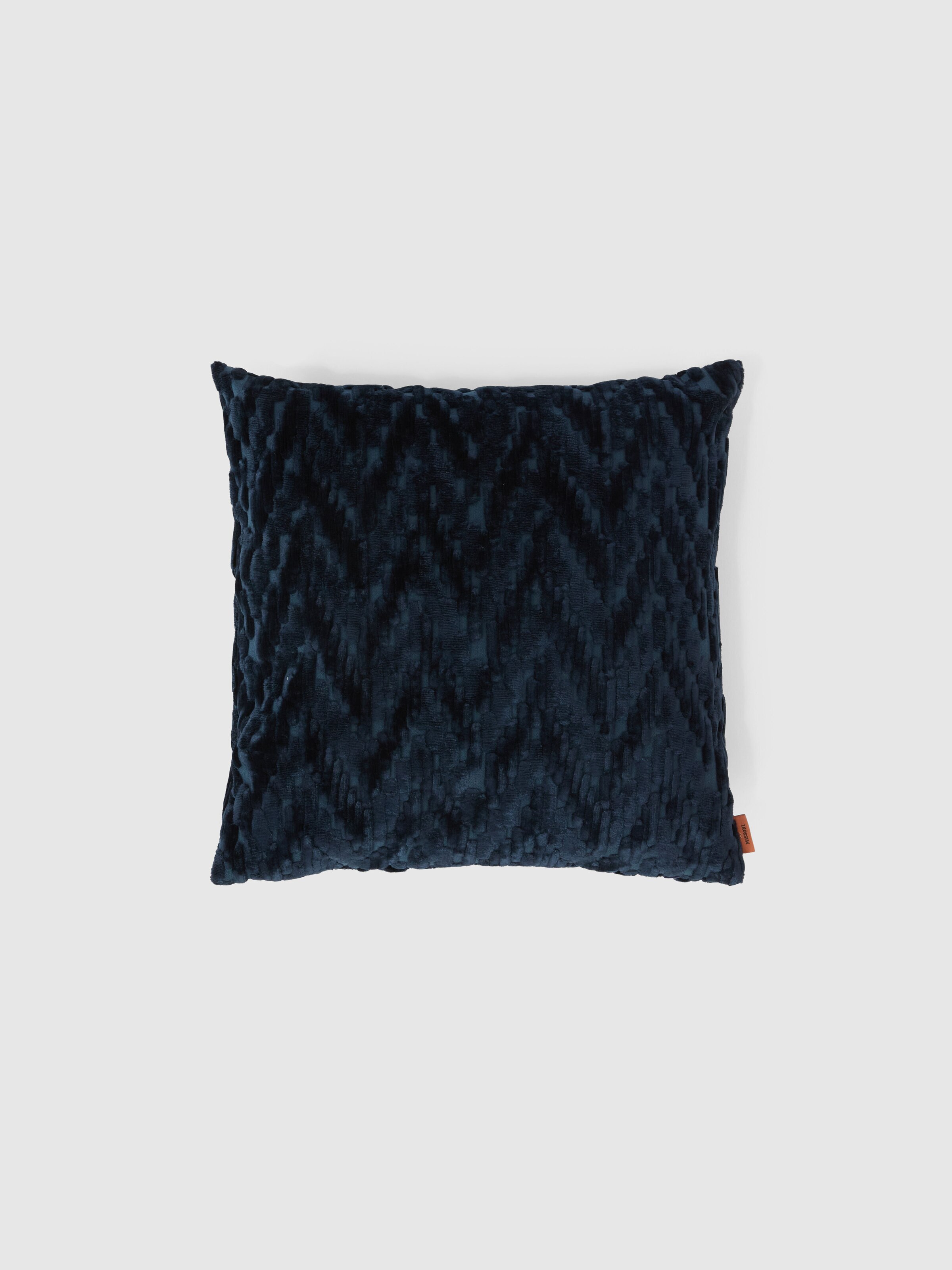 Fossile Indoor Cushion 40x40 cm with chevron pattern, Blue - 0