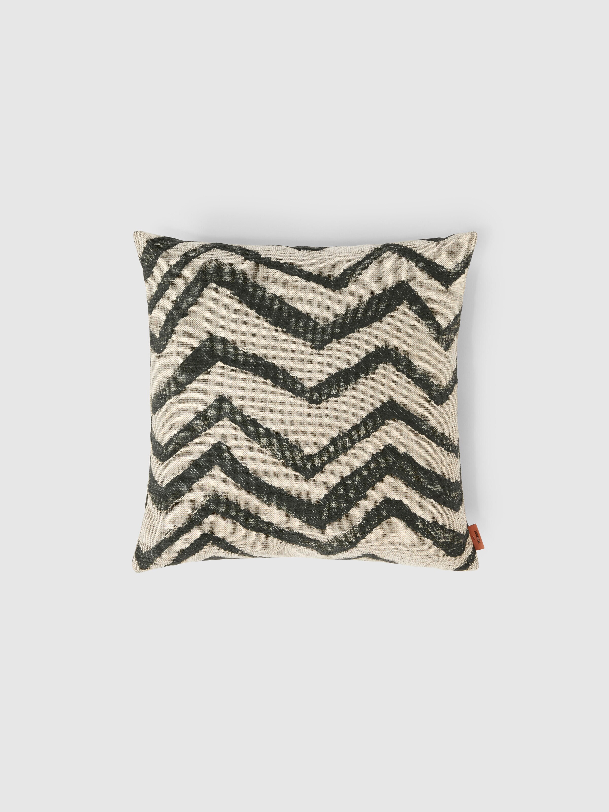 Graffiti Indoor Cushion 40x40 cm with chevron pattern, Beige & Multicoloured  - 0