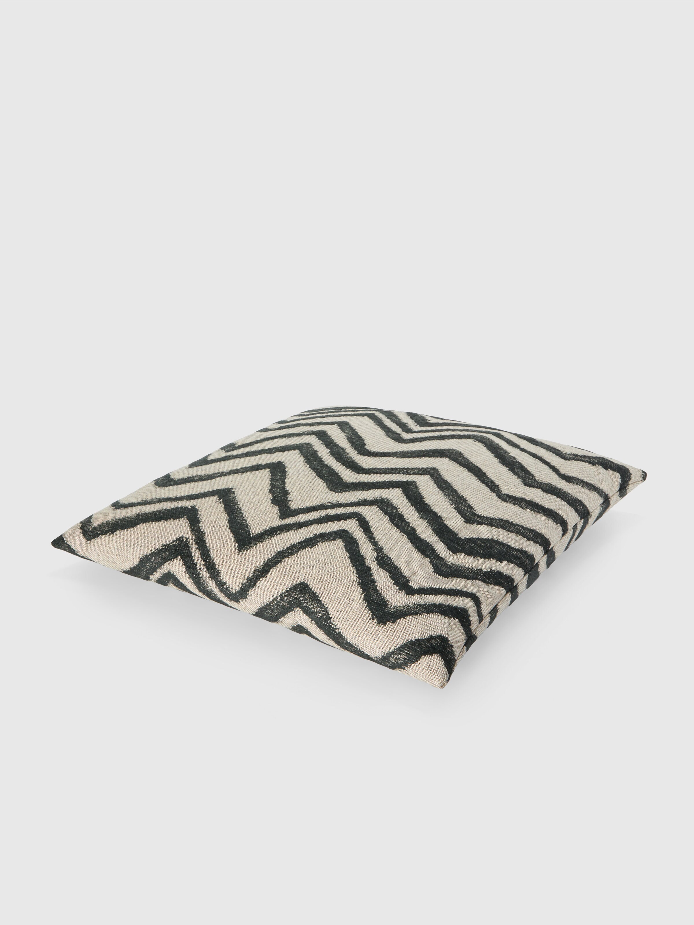 Graffiti Indoor Cushion 60x60 cm with chevron pattern, Beige & Multicoloured  - 1