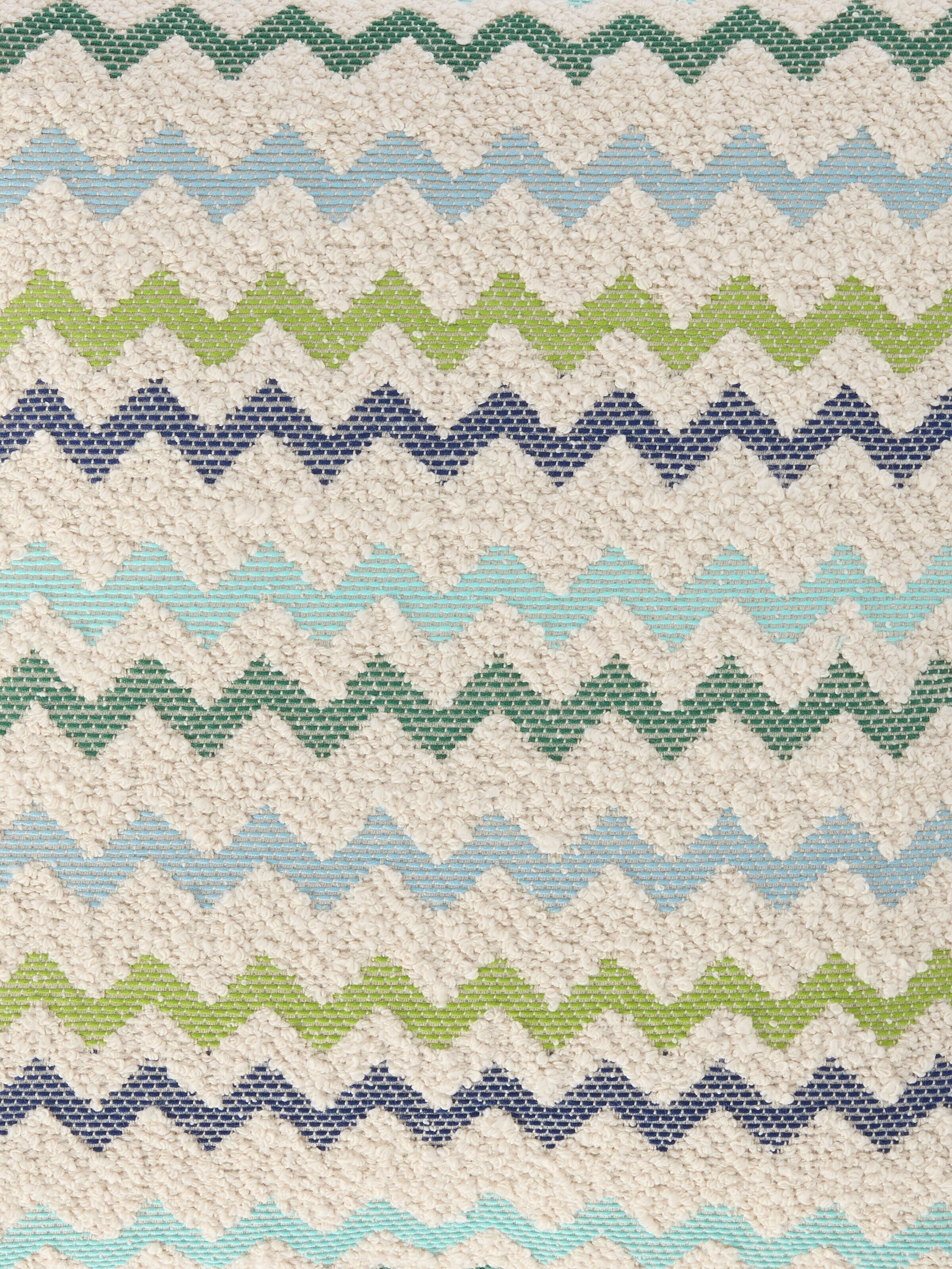 Cojín de exterior Capri 40x40 cm con diseño zig zag, Verde & Multicolor  - 3