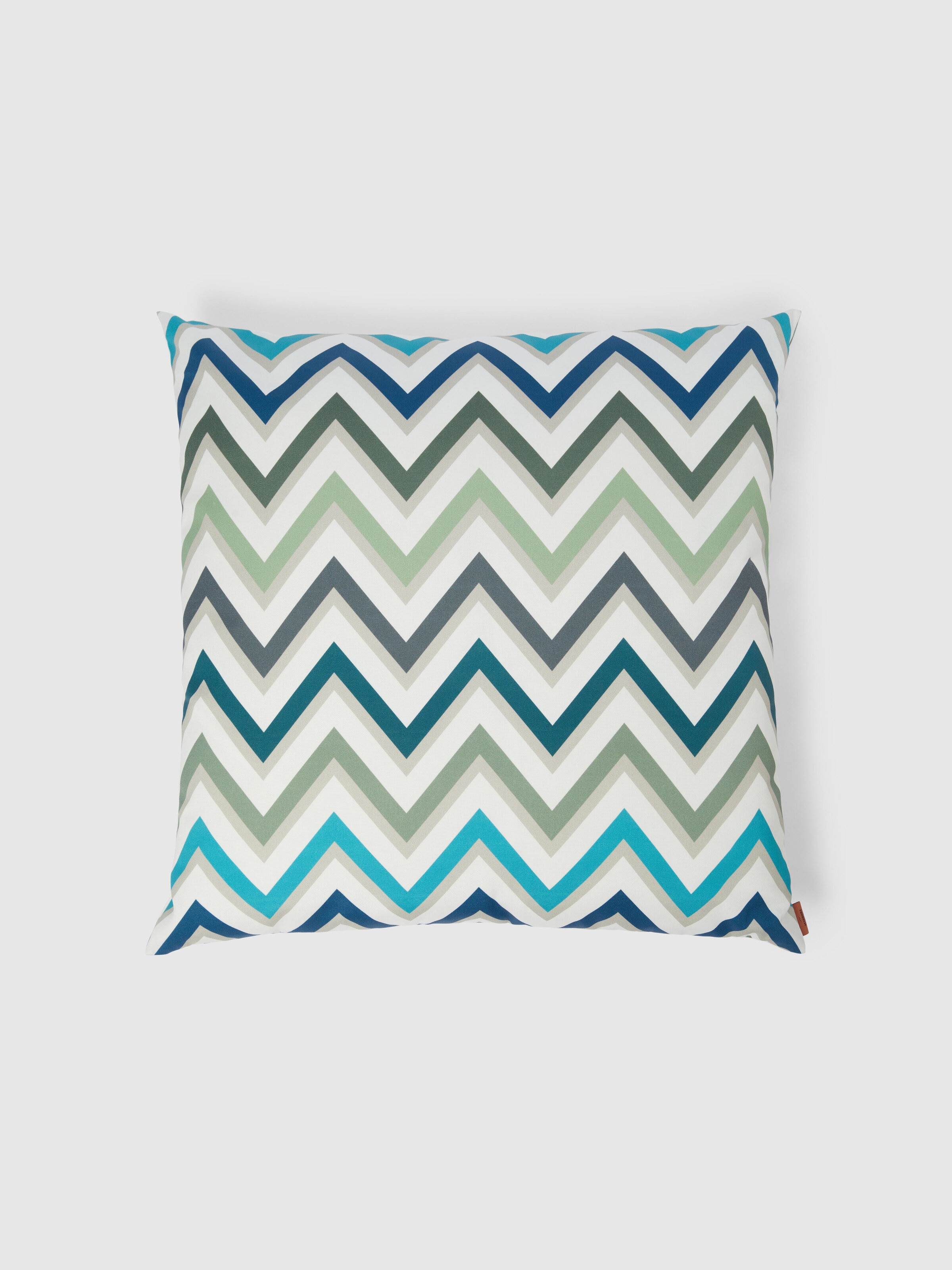 Outdoor cushion Watamu 60x60 cm in technical fabric zig zag, Green & Multicoloured  - 0