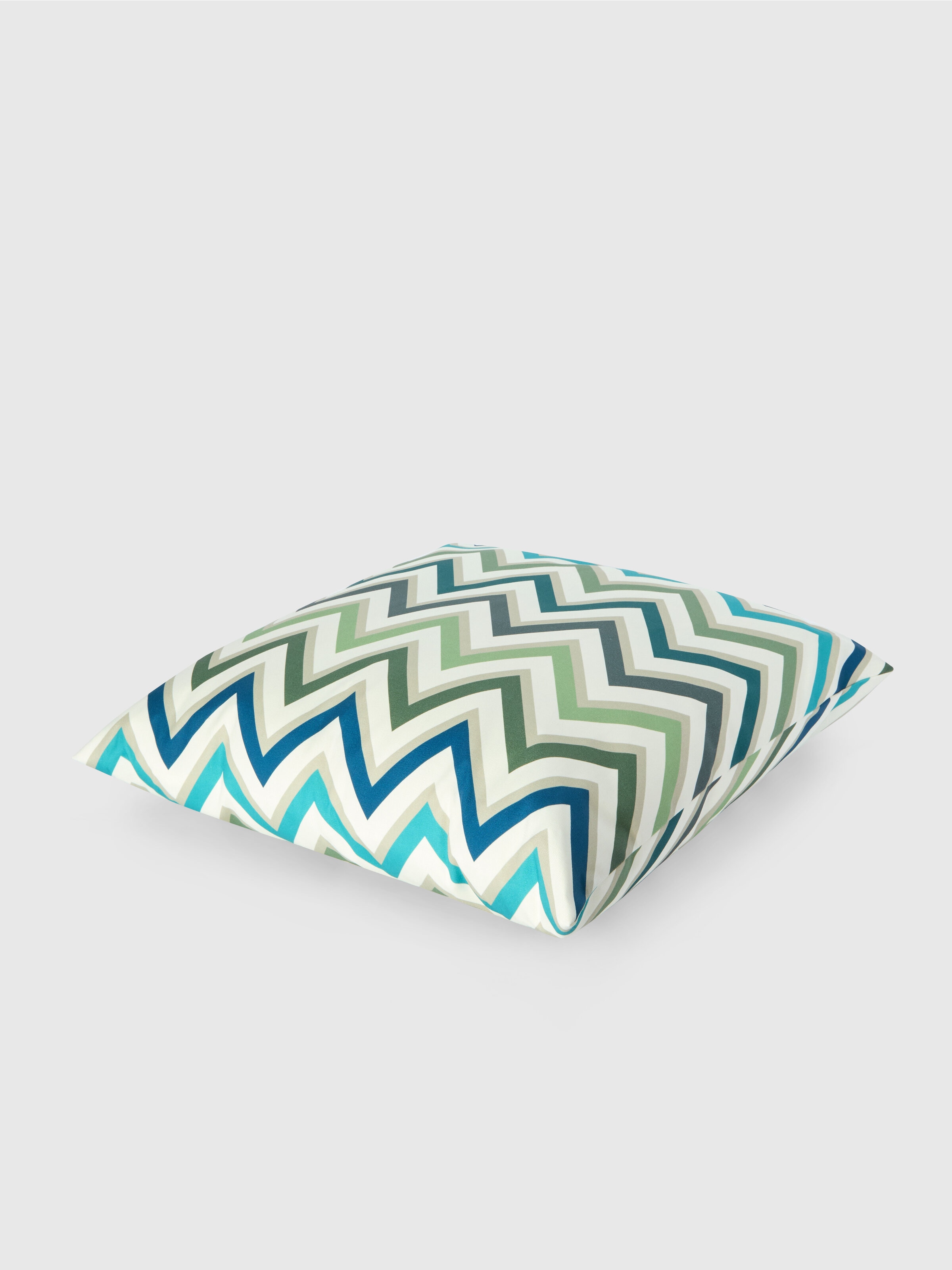 Outdoor cushion Watamu 60x60 cm in technical fabric zig zag, Green & Multicoloured  - 1