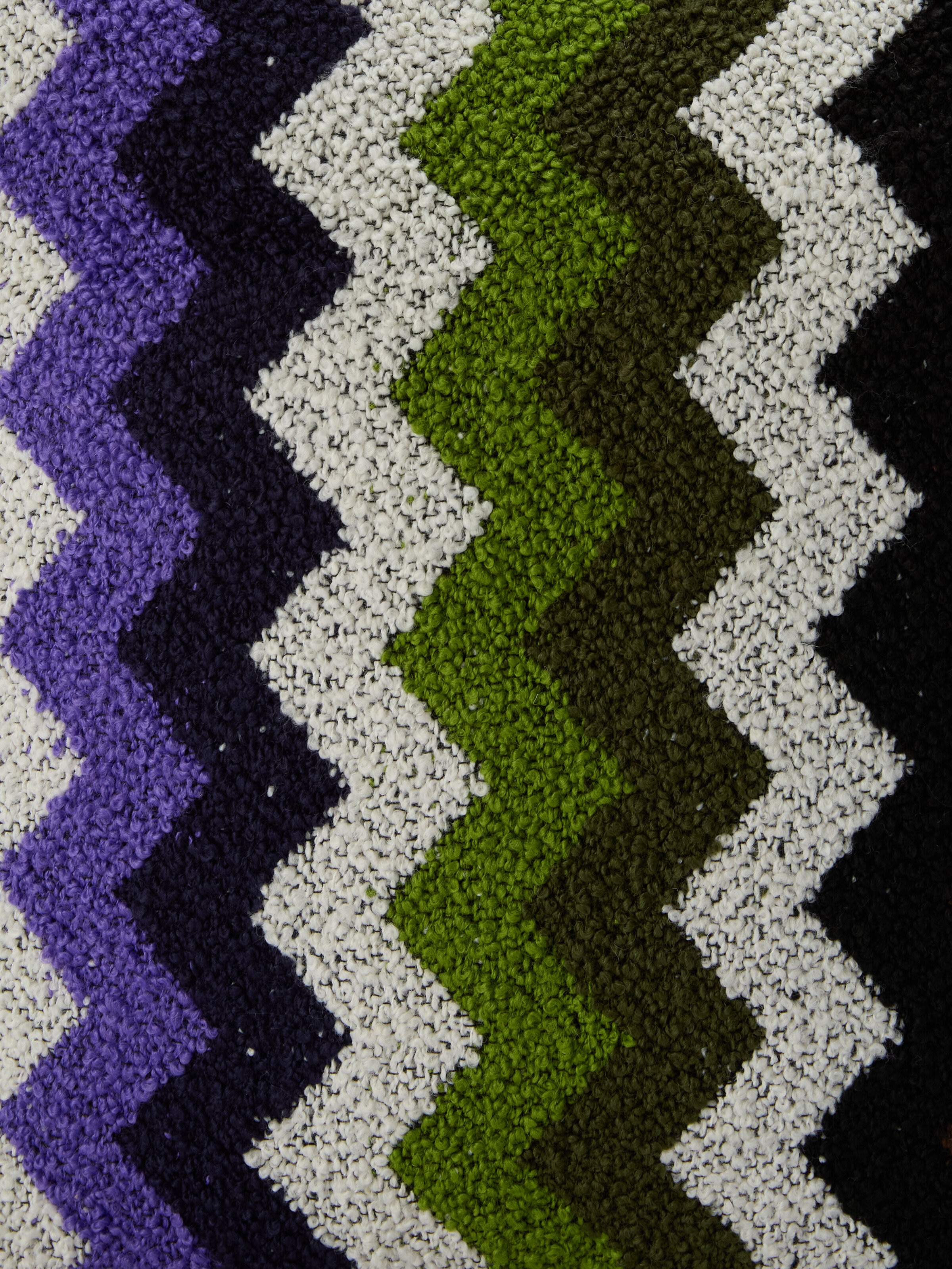 Riccio Indoor Cube Pouf 43x43x43 cm with zig zag pattern, Multicoloured  - 3