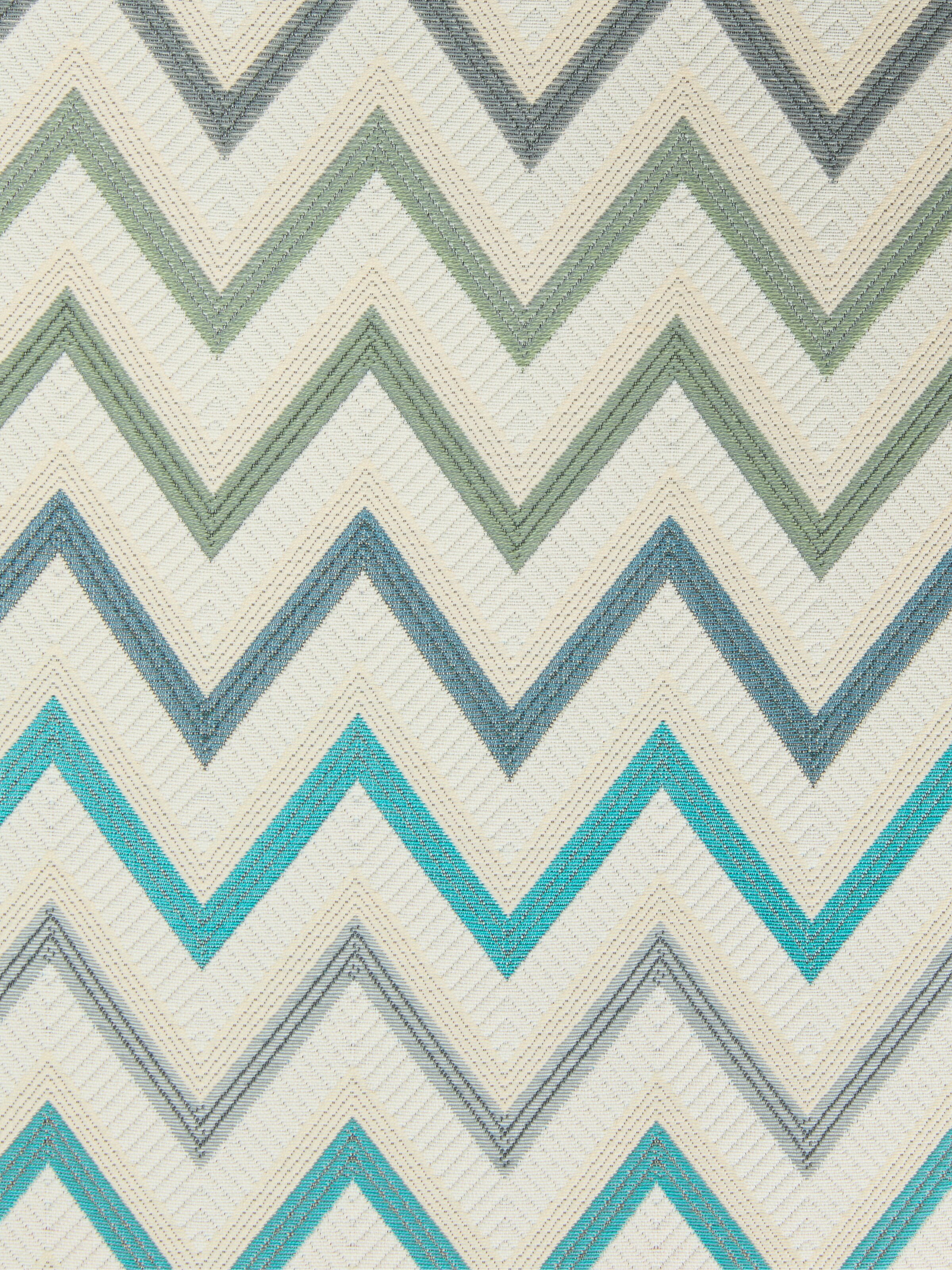 Watamu Indoor Cylinder Pouf 40x30 cm with zig zag pattern, Multicoloured  - 3