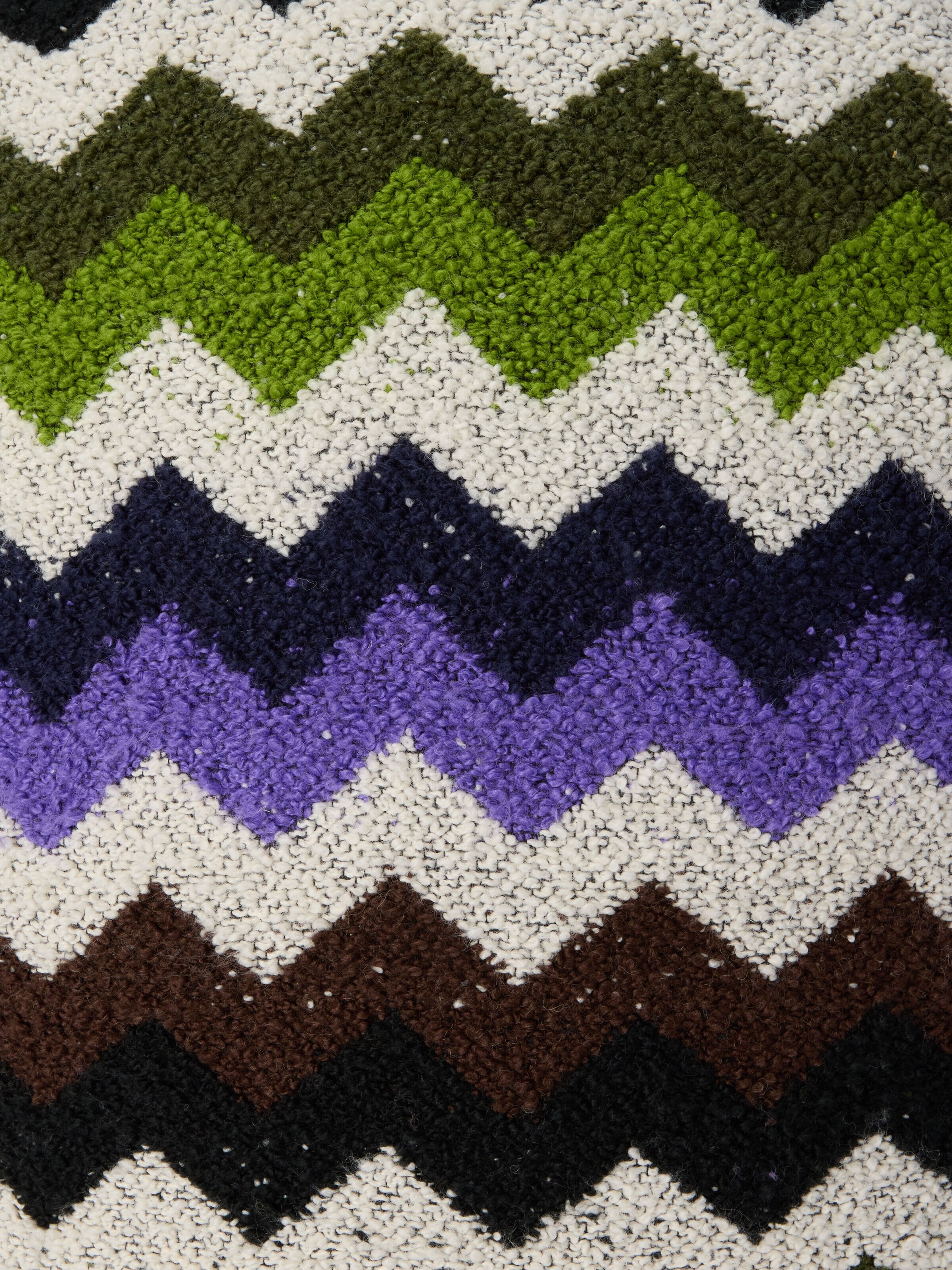 Pouf panettone d'intérieur Riccio 50x50 cm avec motif zig zag, Multicolore  - 3