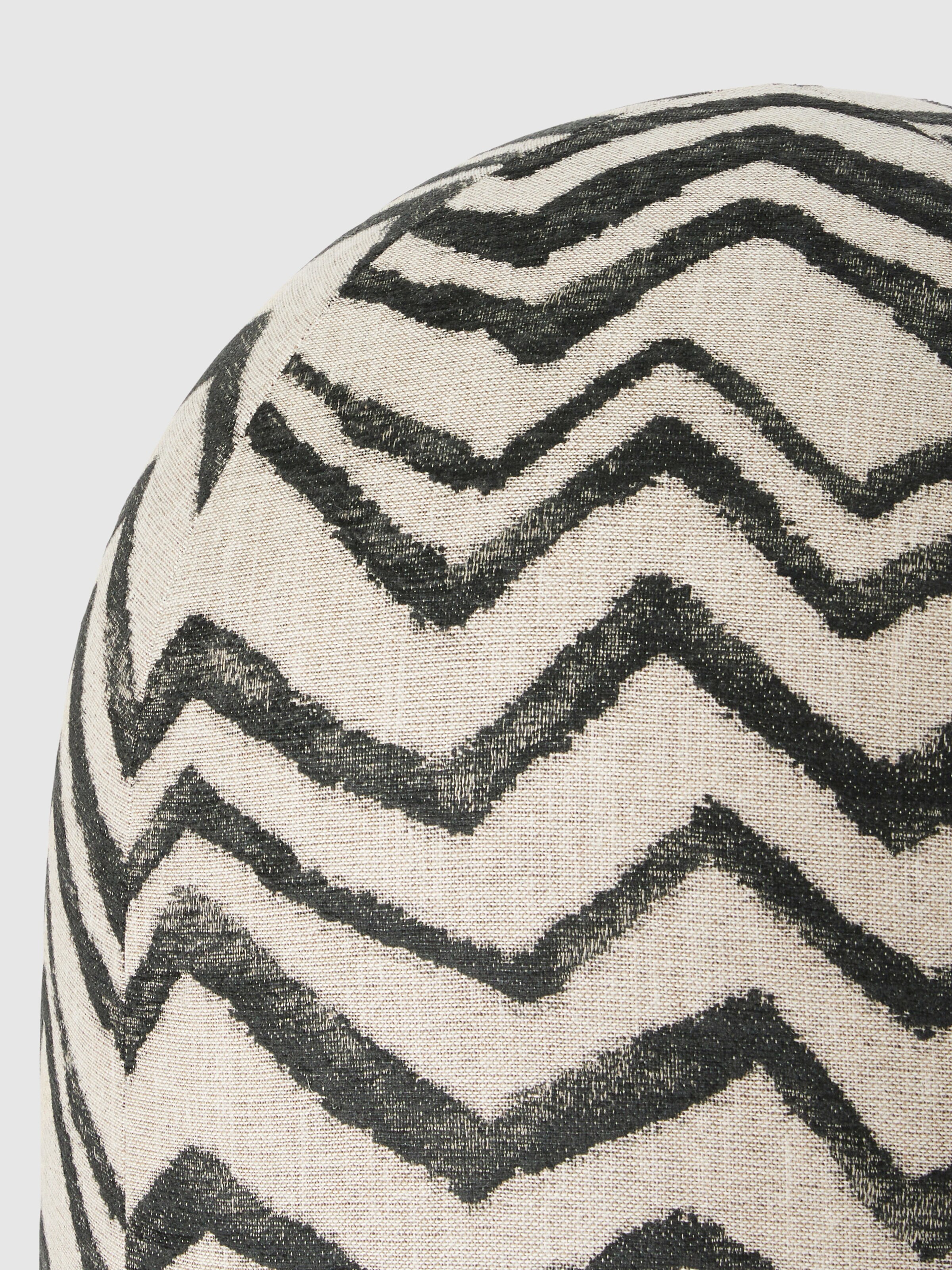 Graffiti Indoor Panettone Pouf 50x50 cm with zig zag pattern, Beige & Multicoloured  - 2