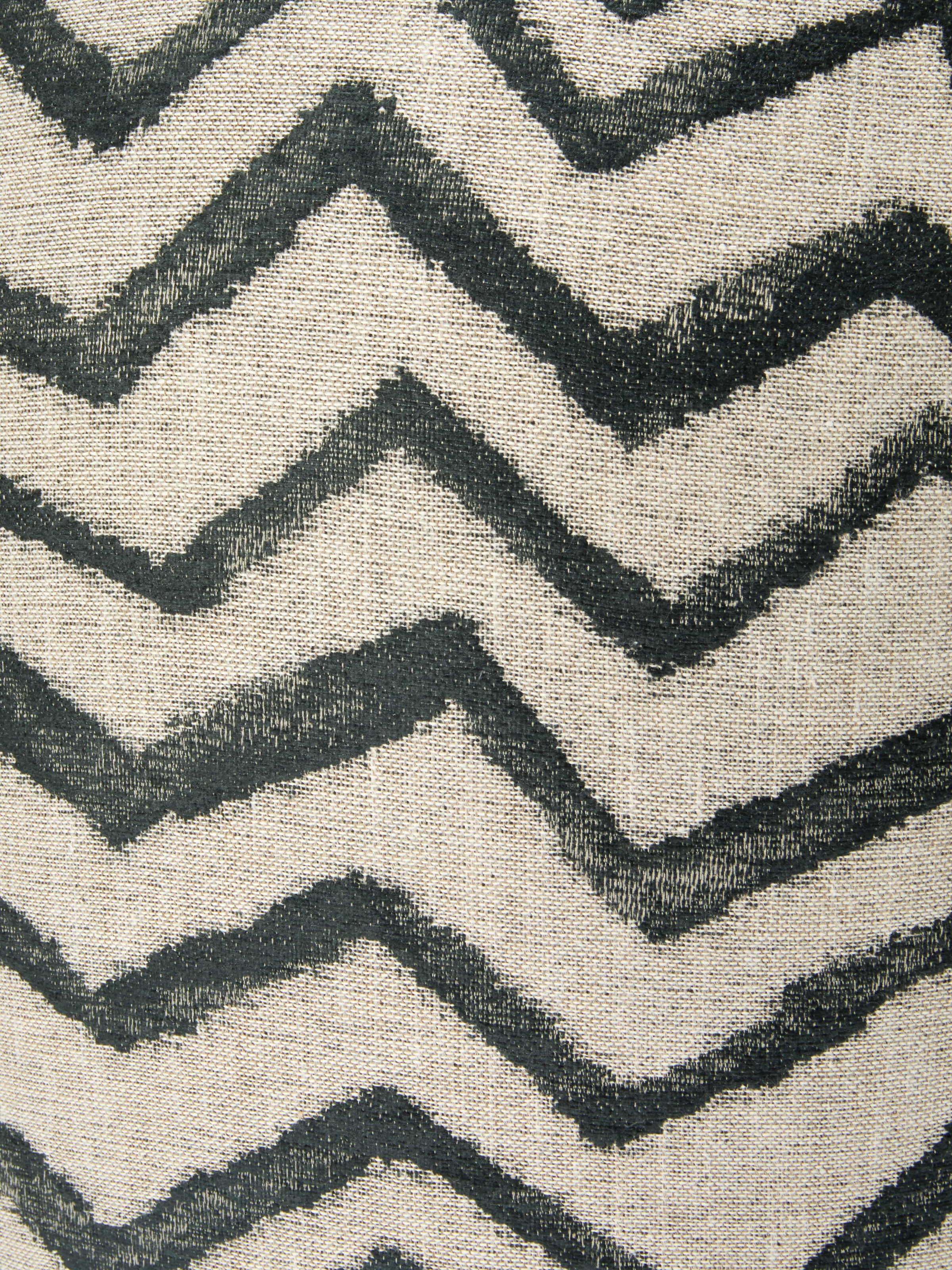 Graffiti Indoor Panettone Pouf 50x50 cm with zig zag pattern, Beige & Multicoloured  - 3