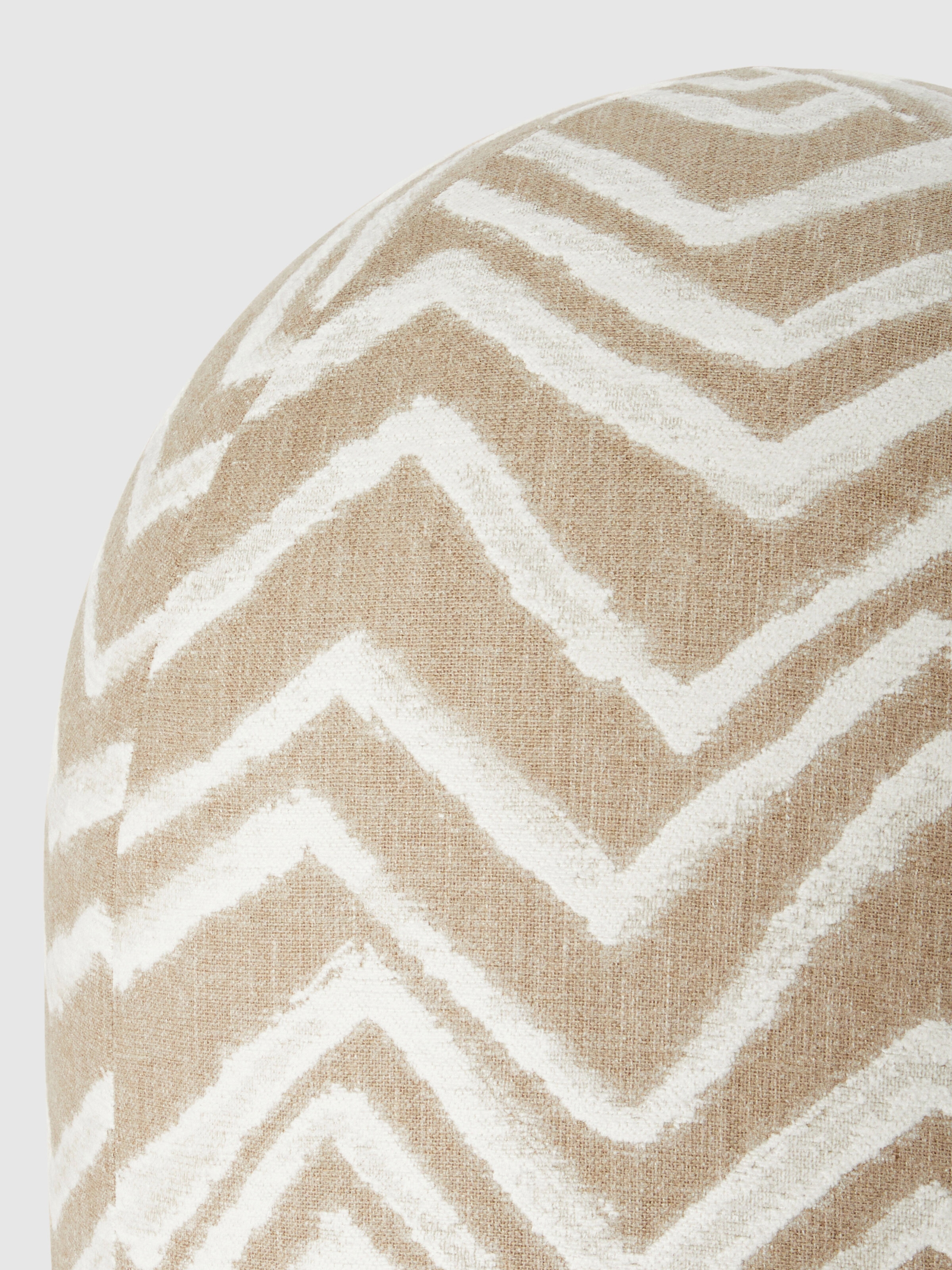 Graffiti Indoor Panettone Pouf 50x50 cm with zig zag pattern, Beige - 2