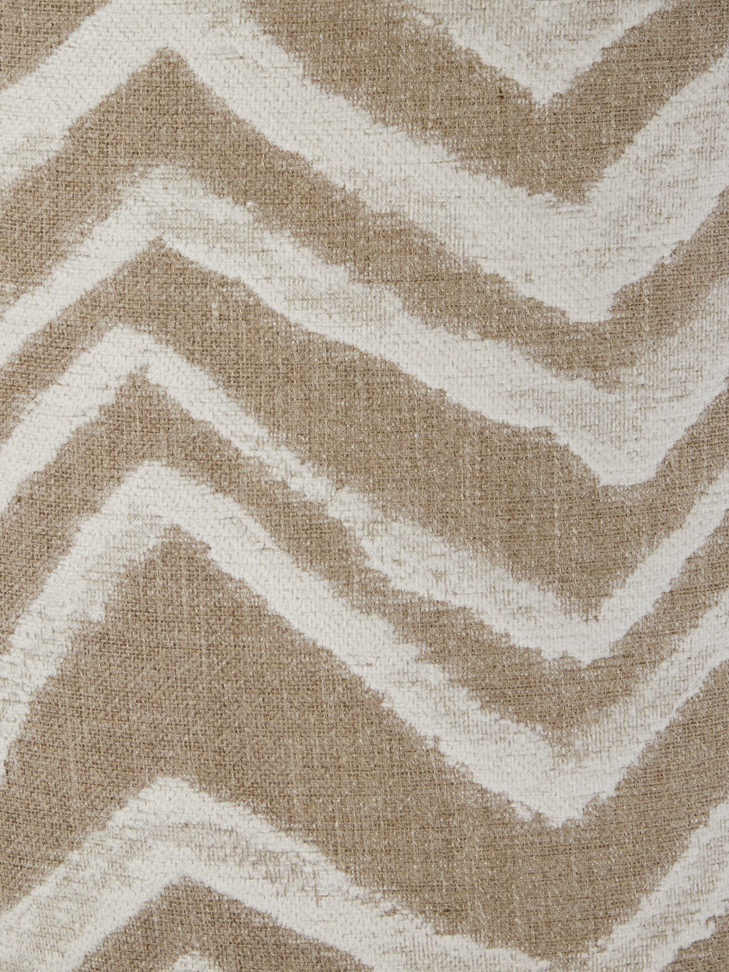 Graffiti Indoor Cylinder Pouf 40x30 cm with zig zag pattern, Beige - 3