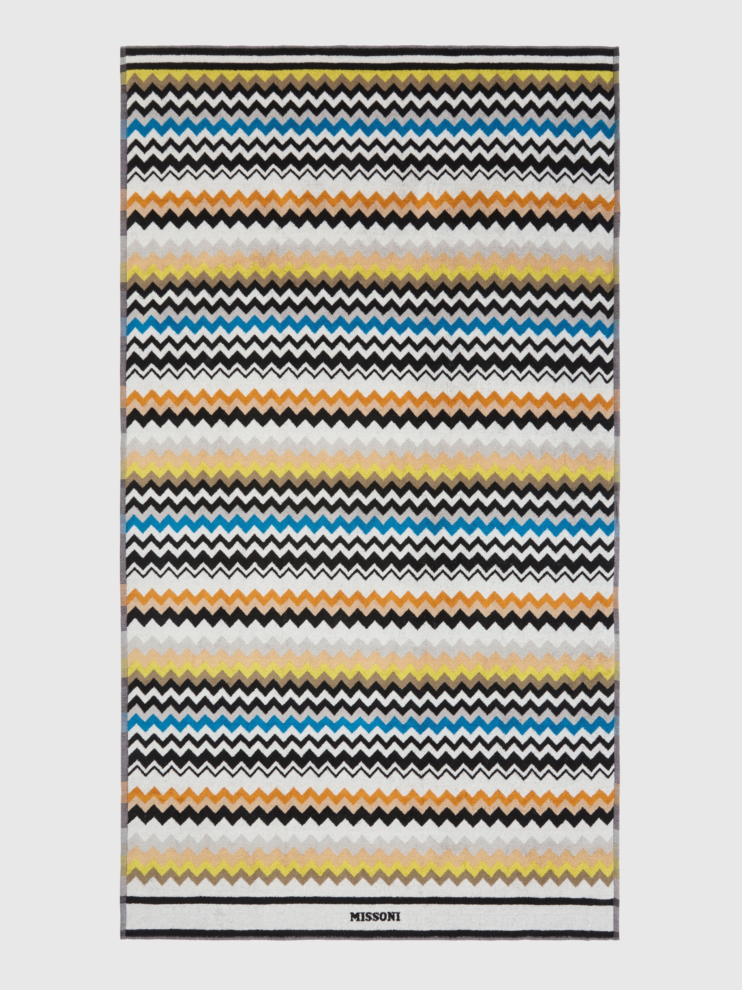 Best cotton terry beach towel 180x100 cm Black & Multicoloured | Missoni