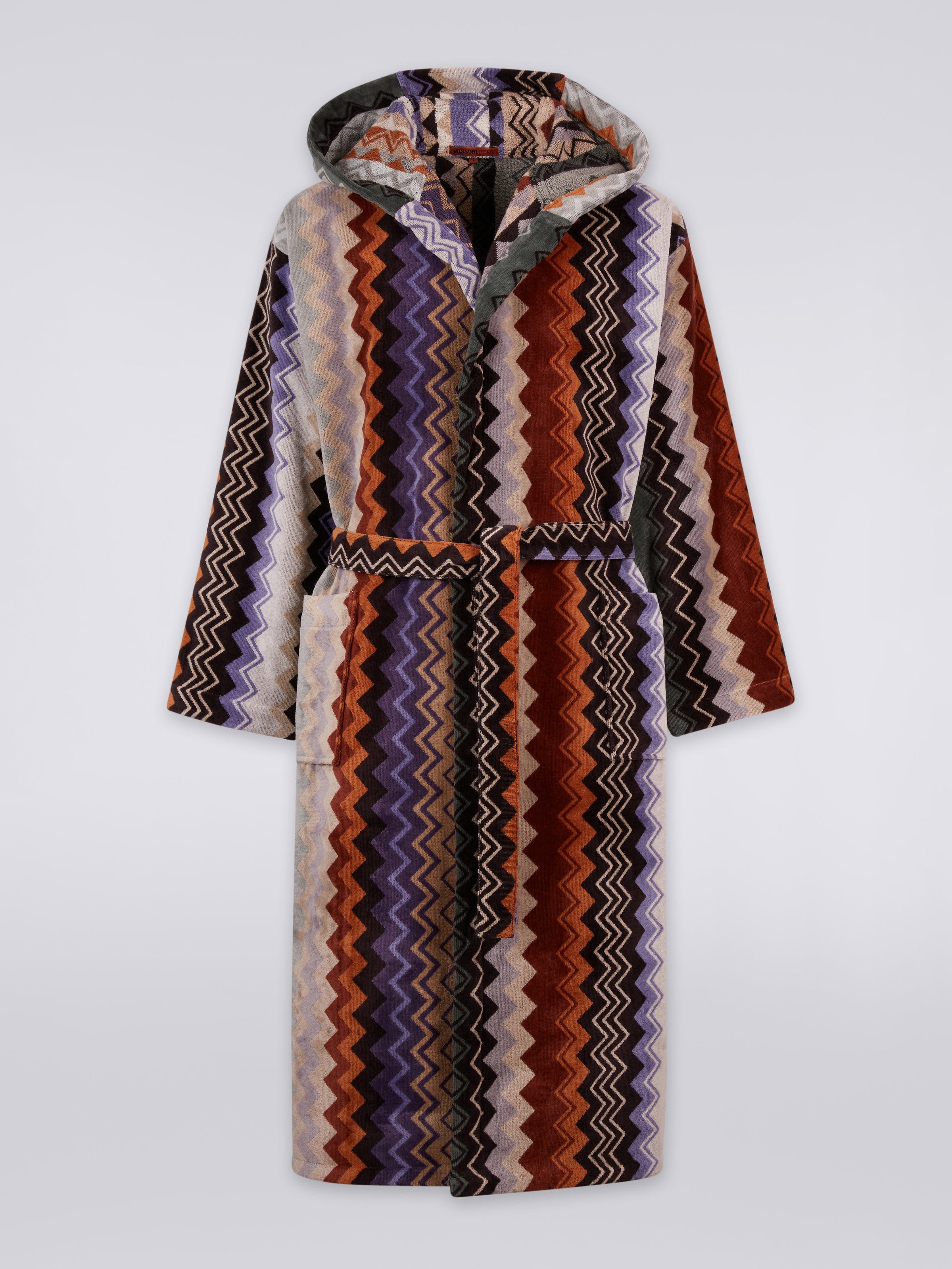 Giacomo Hooded Bathrobe, Multicoloured  - 0