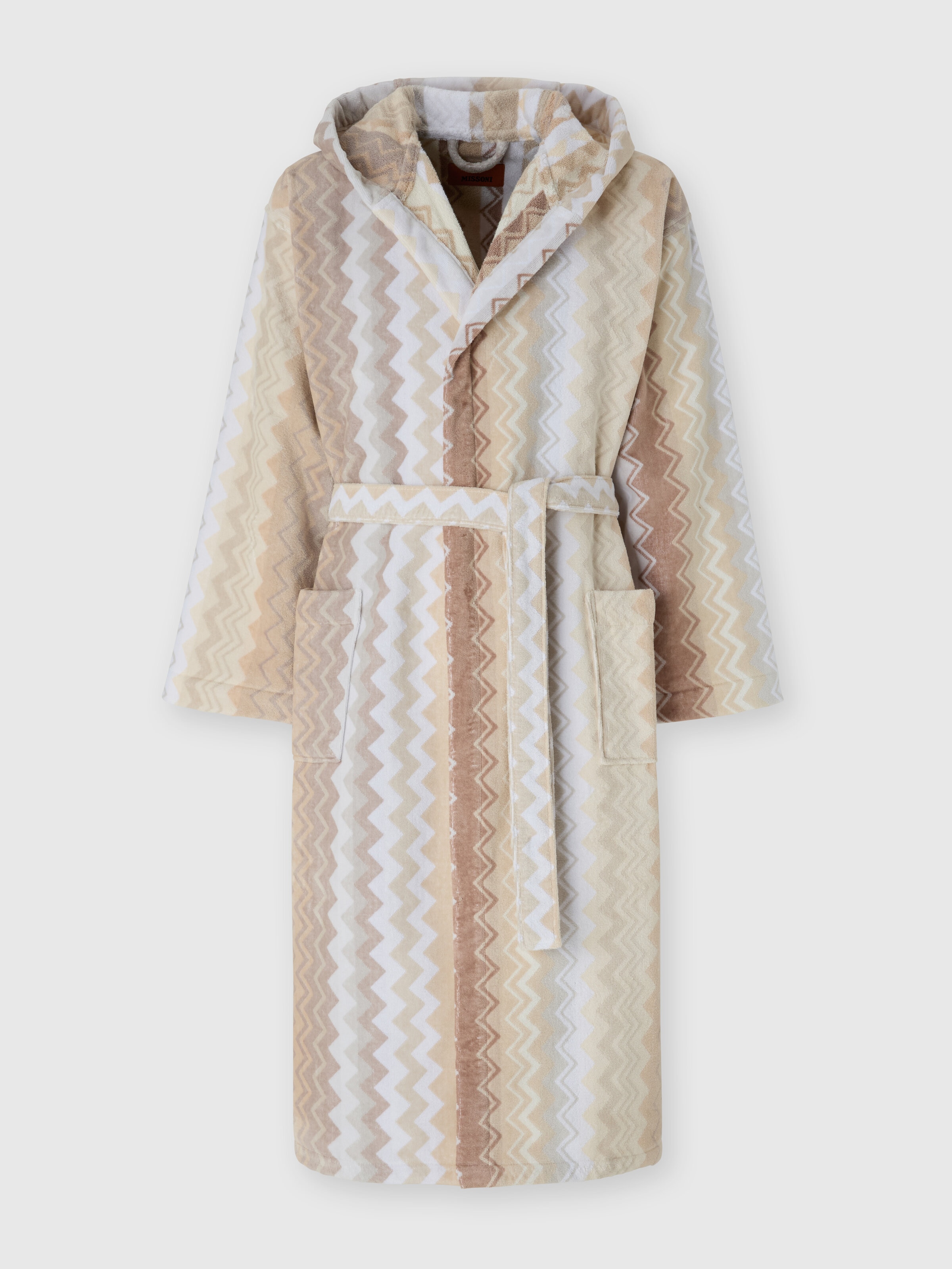 Giacomo フード付きバスローブ ベージュ | Missoni