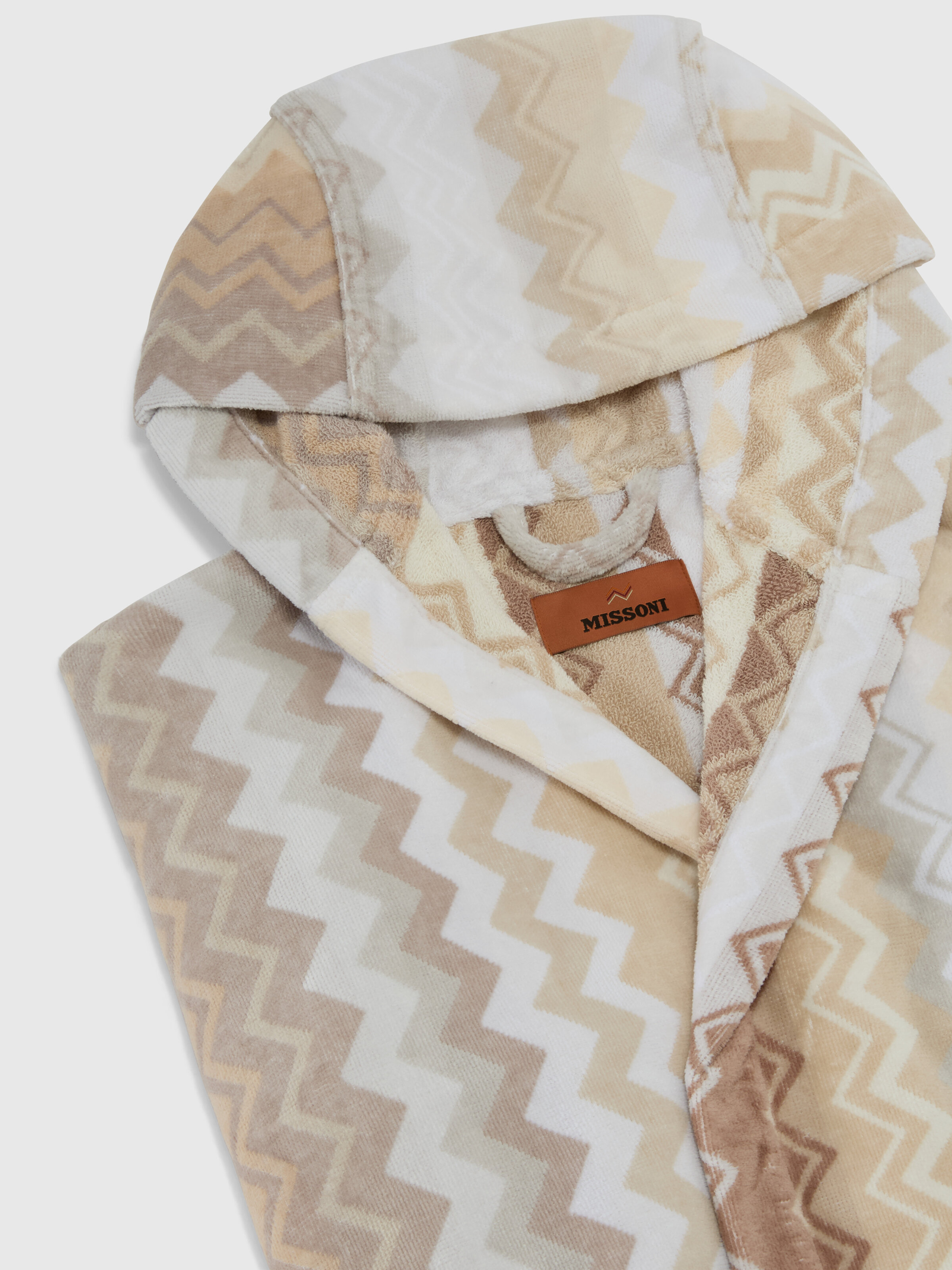 Giacomo フード付きバスローブ ベージュ | Missoni