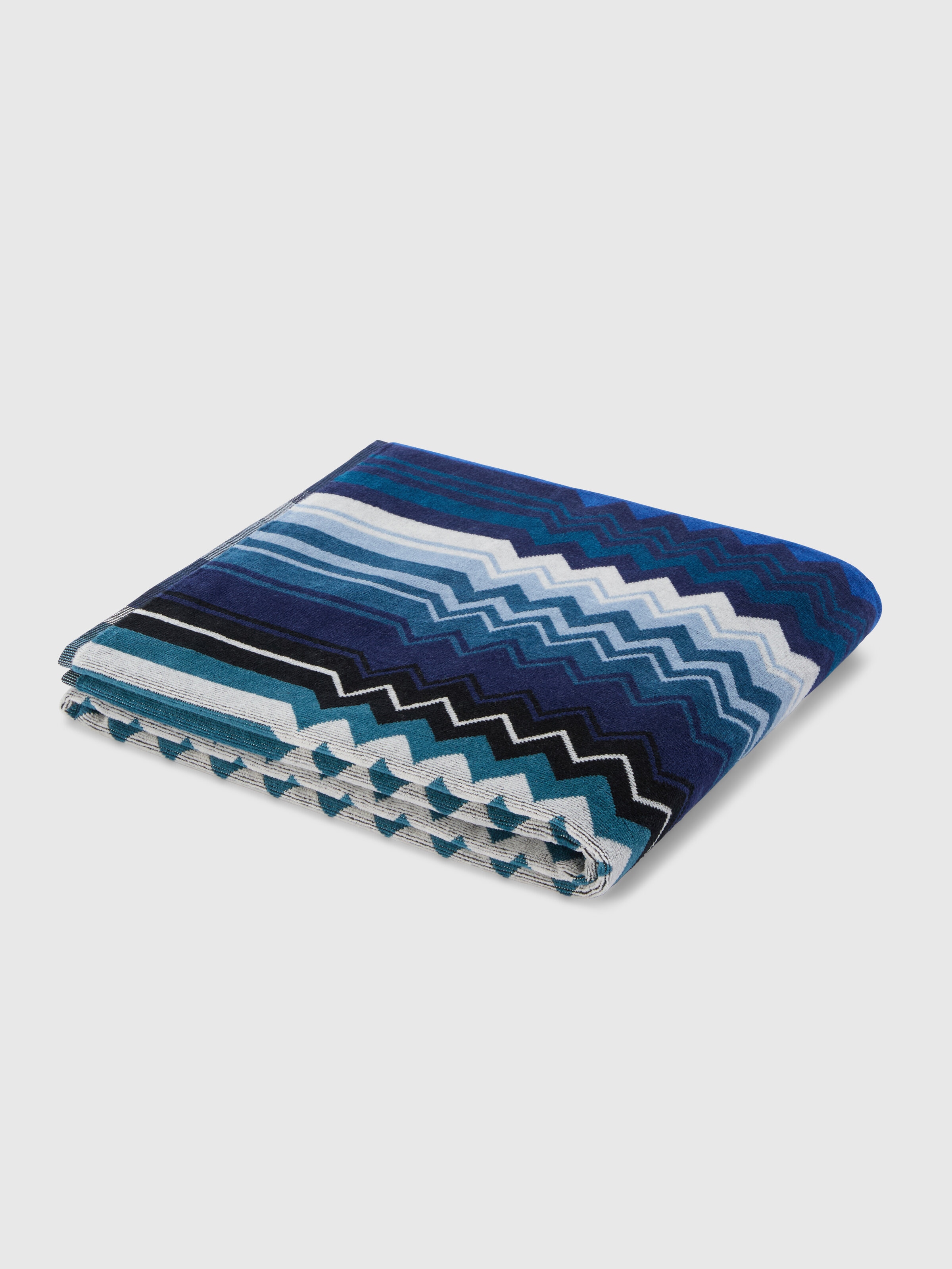 MISSONI  国産　タオルケット ブルー系 Giacomo Towel 100X150 Blue | Missoni