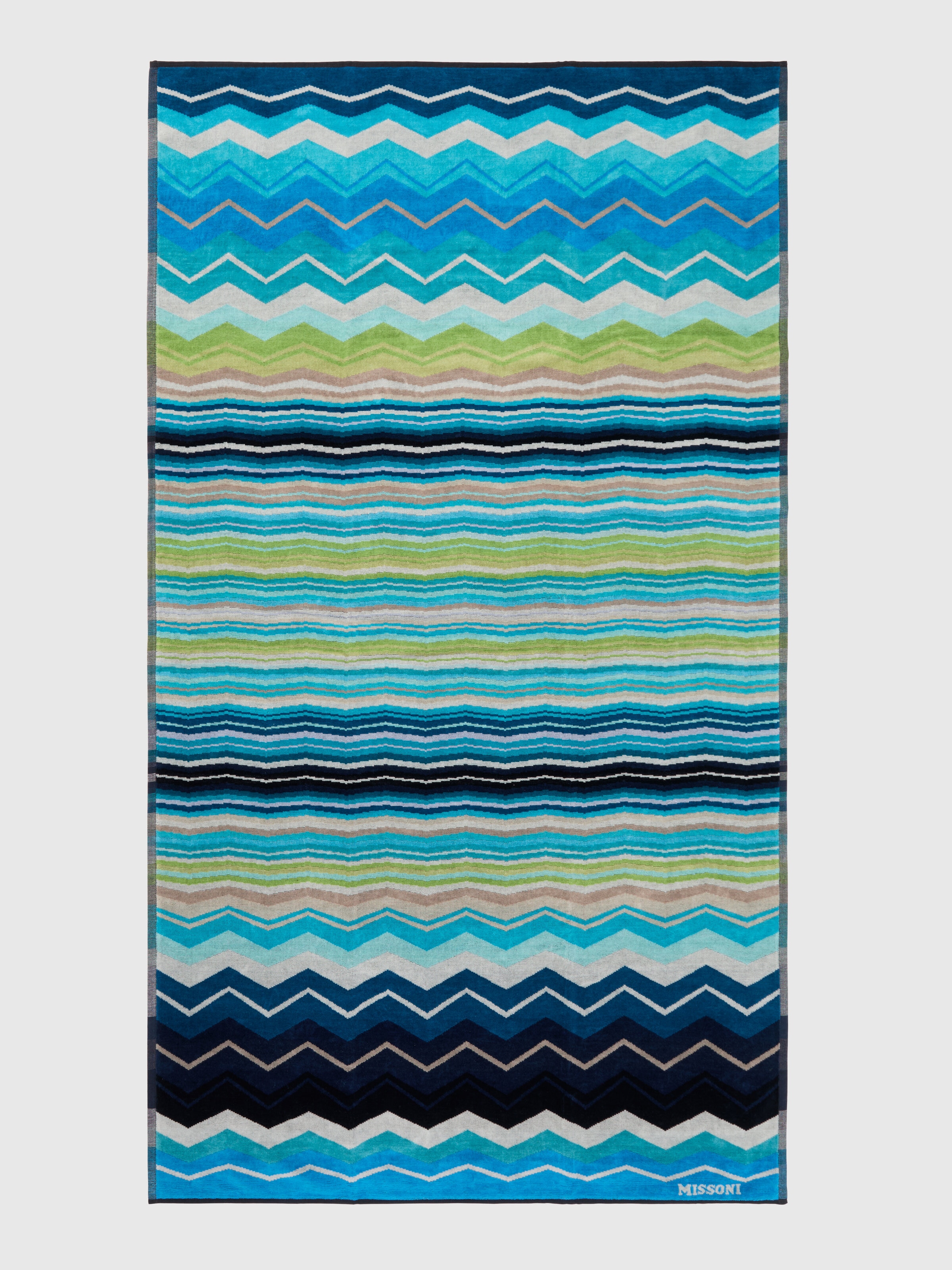 MISSONI  国産　タオルケット ブルー系 Hugo Beach Towel 100X180 Turquoise Multicoloured | Missoni