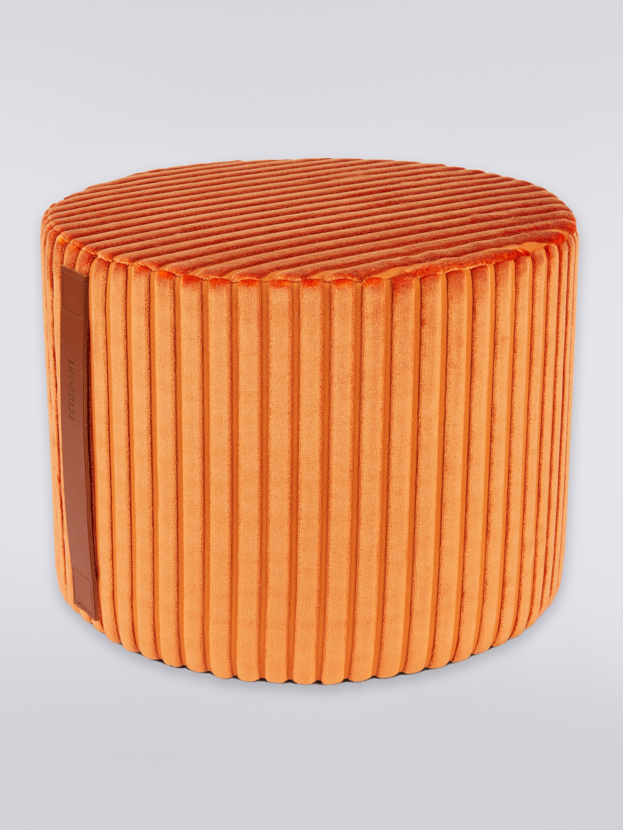 Coomba(クーンバ)筒状のデコレーションフットスツール, オレンジ - 0