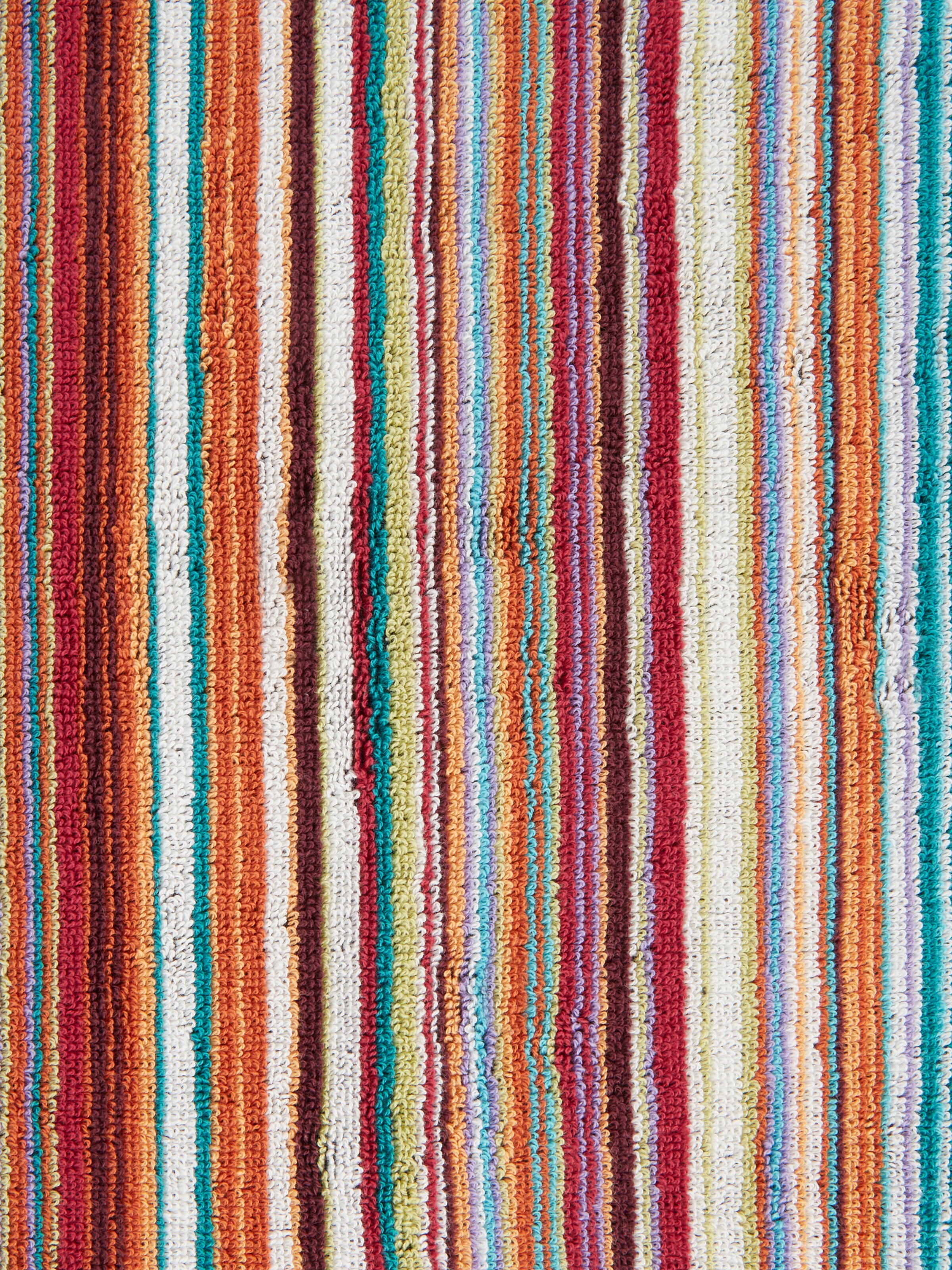 2-piece Jazz bath towel set in striped cotton terry, Orange - 3